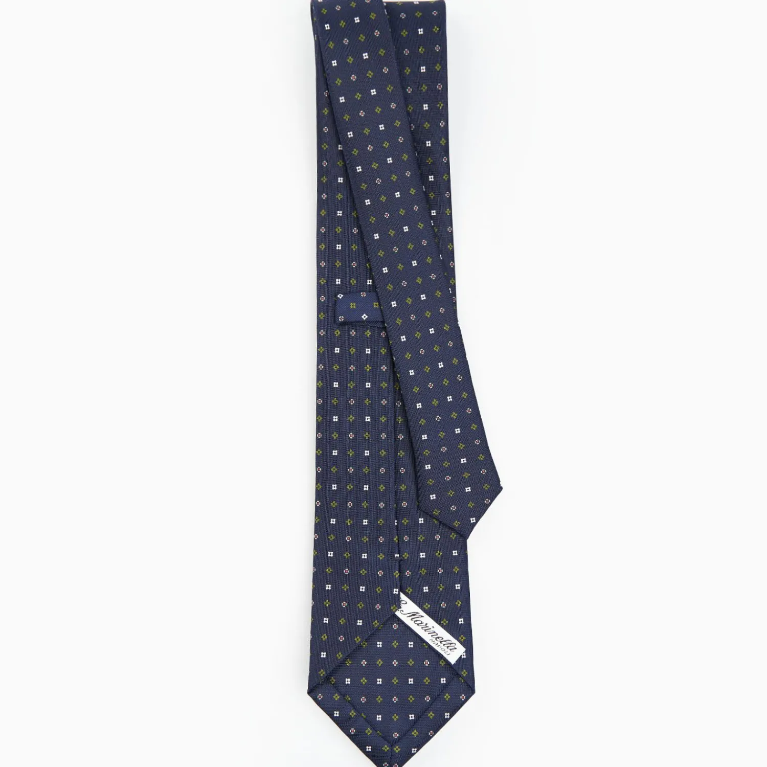 Dark Blue Sartorial Classic Silk Tie - Small Flower Pattern>E.Marinella Fashion