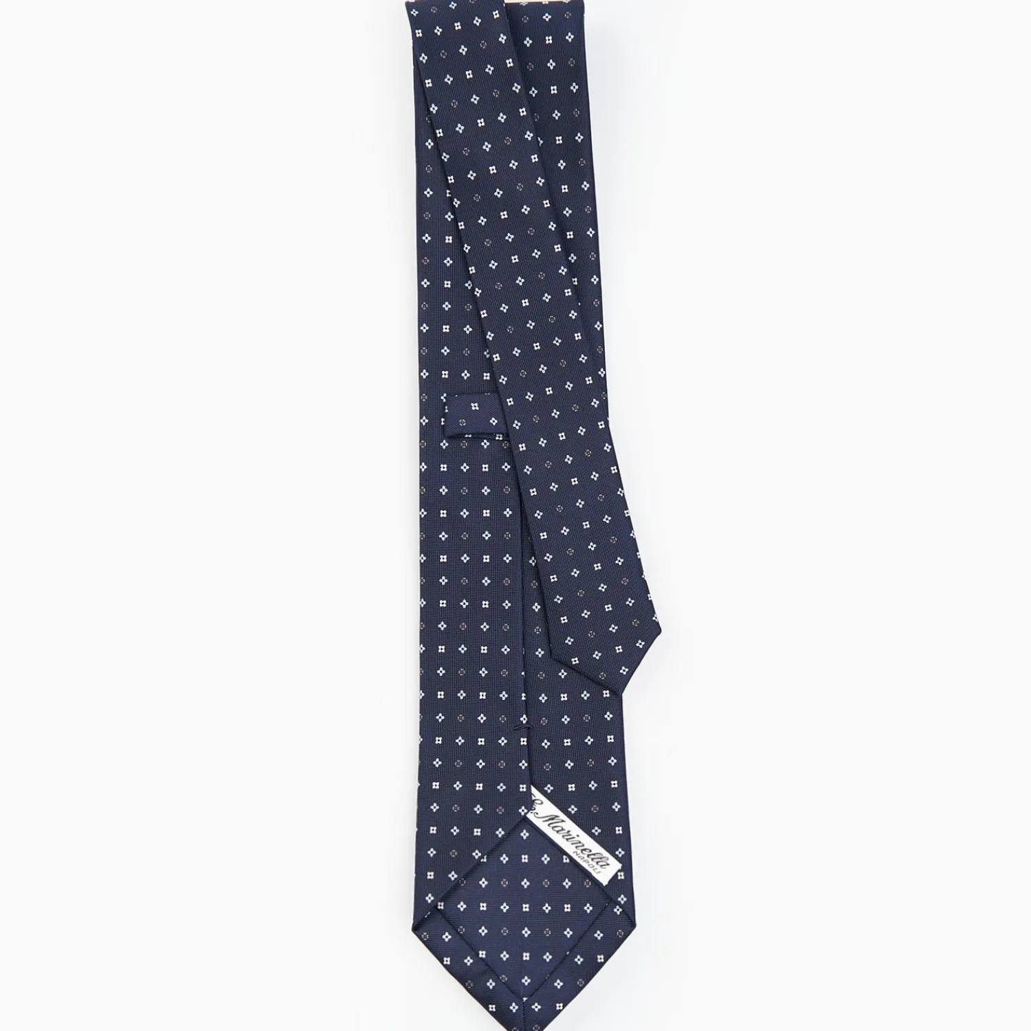 Dark Blue Sartorial Classic Silk Tie - Small Flower Pattern>E.Marinella New