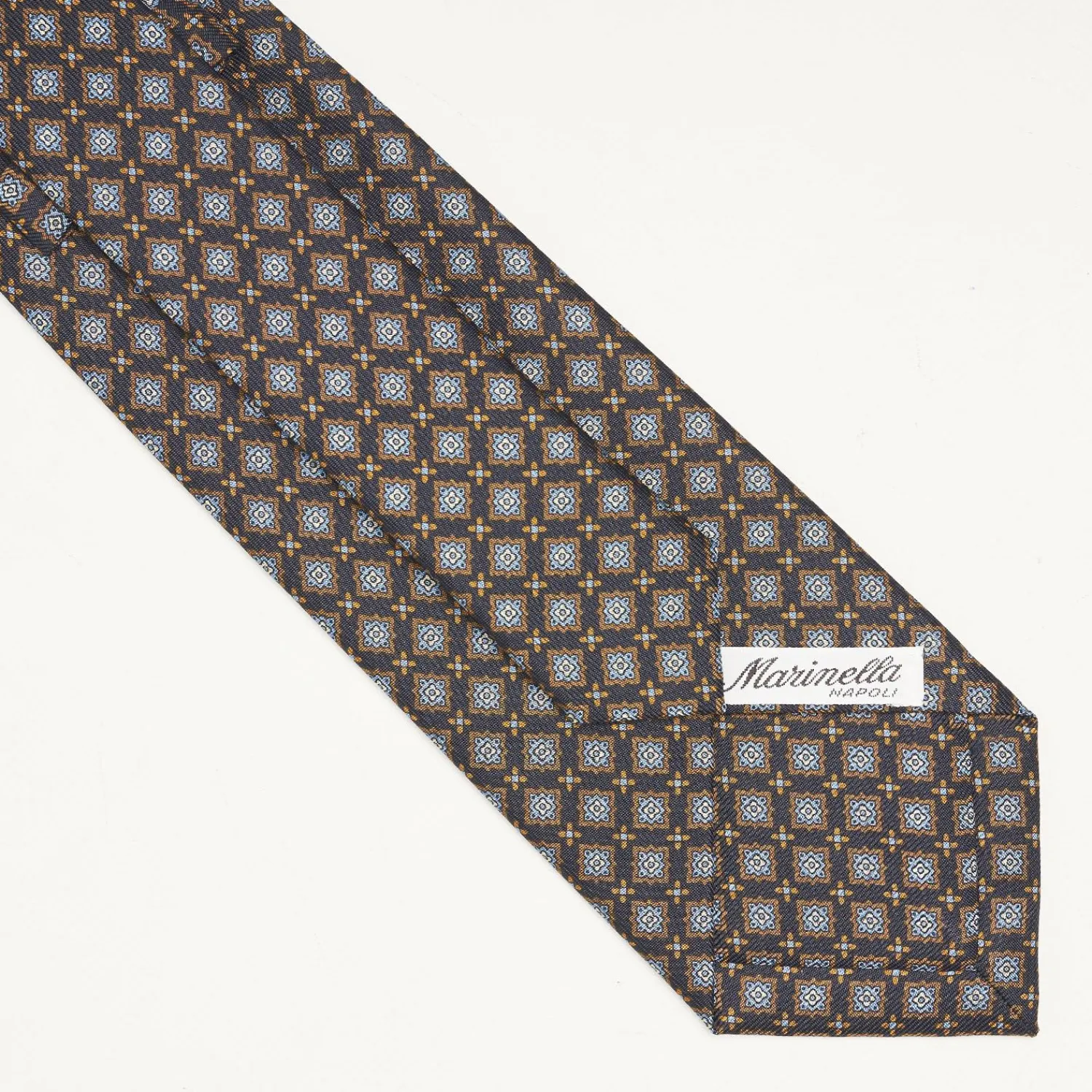 Dark Blue Sartorial Classic Silk Tie Large Flower Pattern>E.Marinella Sale
