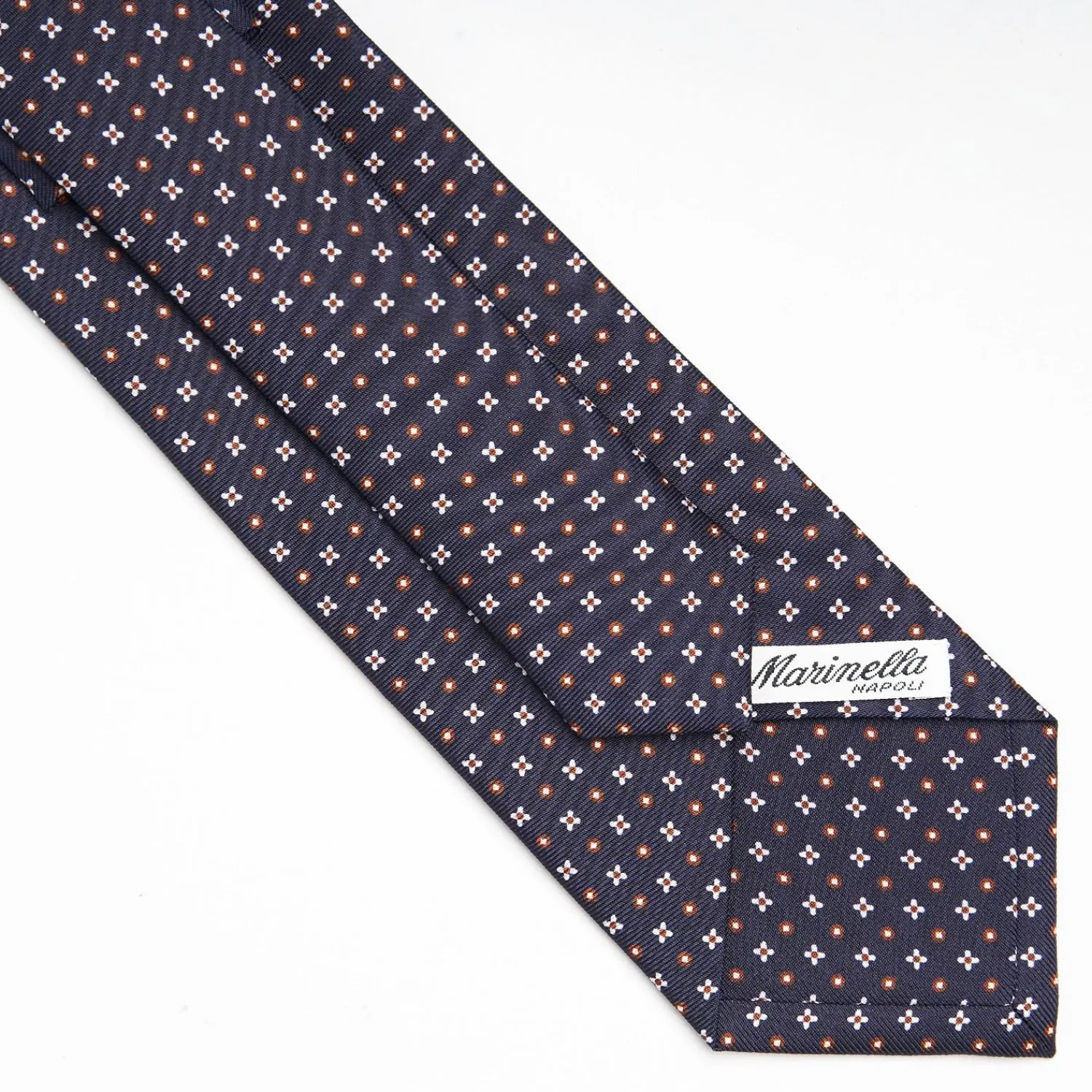 Dark Blue Sartorial Classic Silk Tie Small Flower Pattern>E.Marinella New