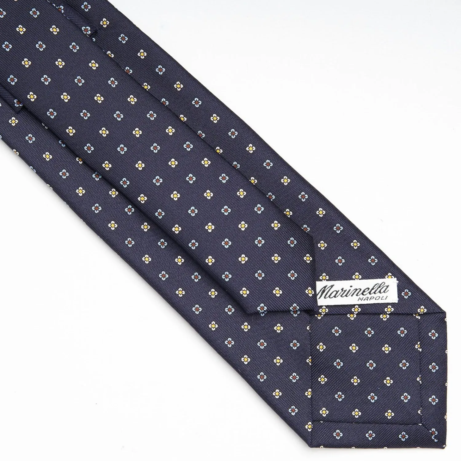 Dark Blue Sartorial Classic Silk Tie Small Flower Pattern>E.Marinella Sale