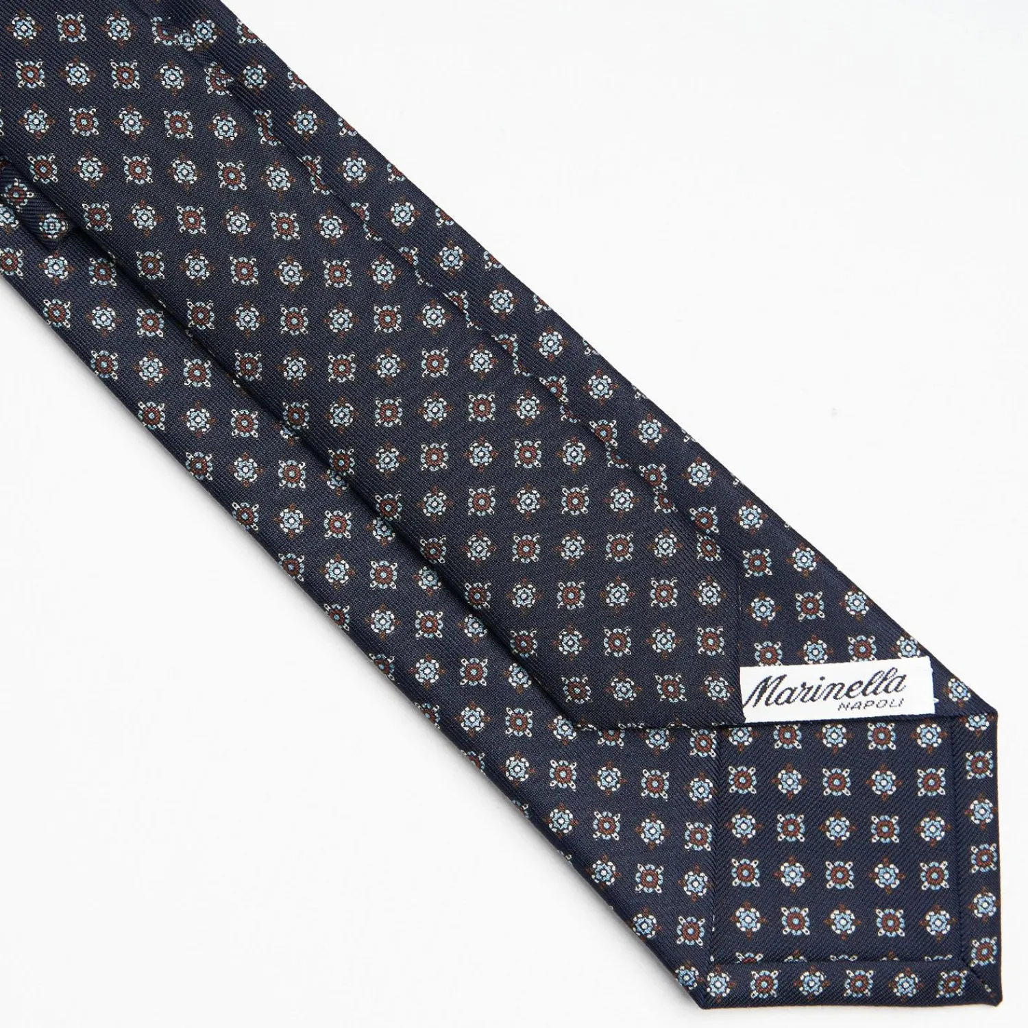 Dark Blue Sartorial Classic Silk Tie Large Flower Pattern>E.Marinella Best