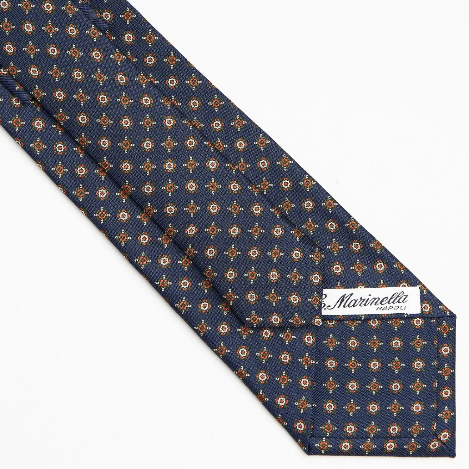 Dark Blue Sartorial Classic Silk Tie Large Flower Pattern>E.Marinella Hot