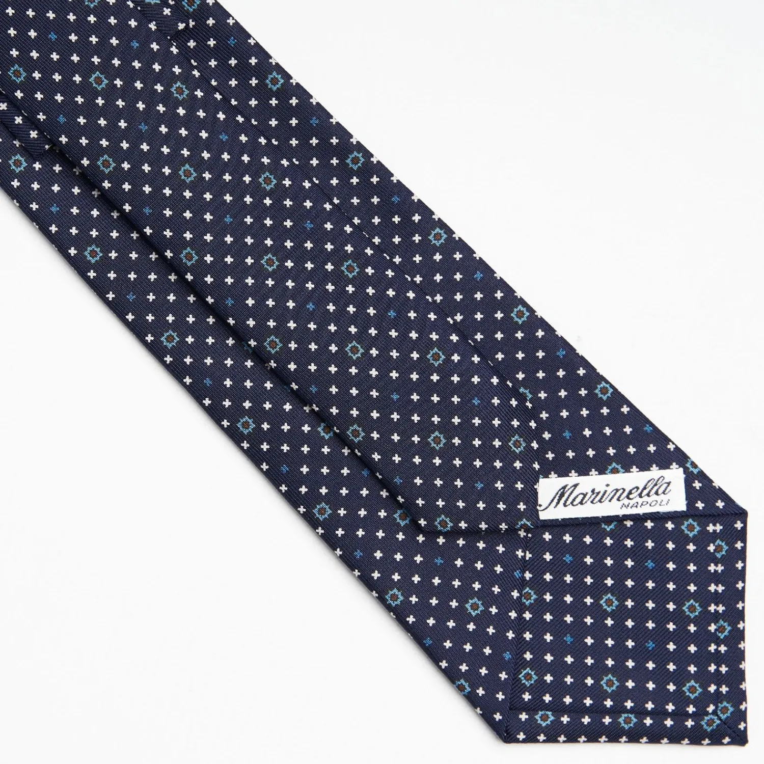 Dark Blue Sartorial Classic Silk Tie Small Flower Pattern>E.Marinella Store