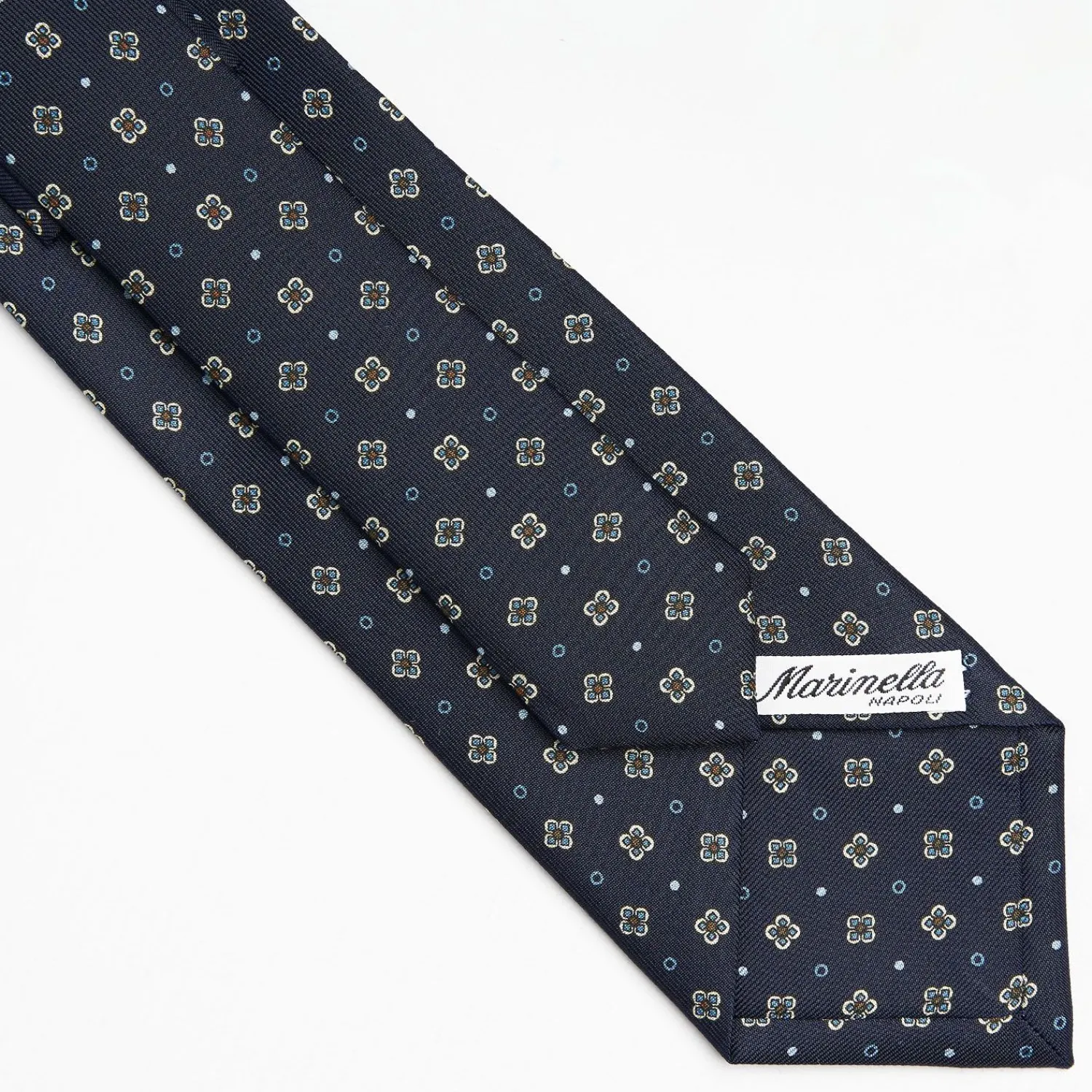 Dark Blue Sartorial Classic Silk Tie Large Flower Pattern>E.Marinella Best Sale