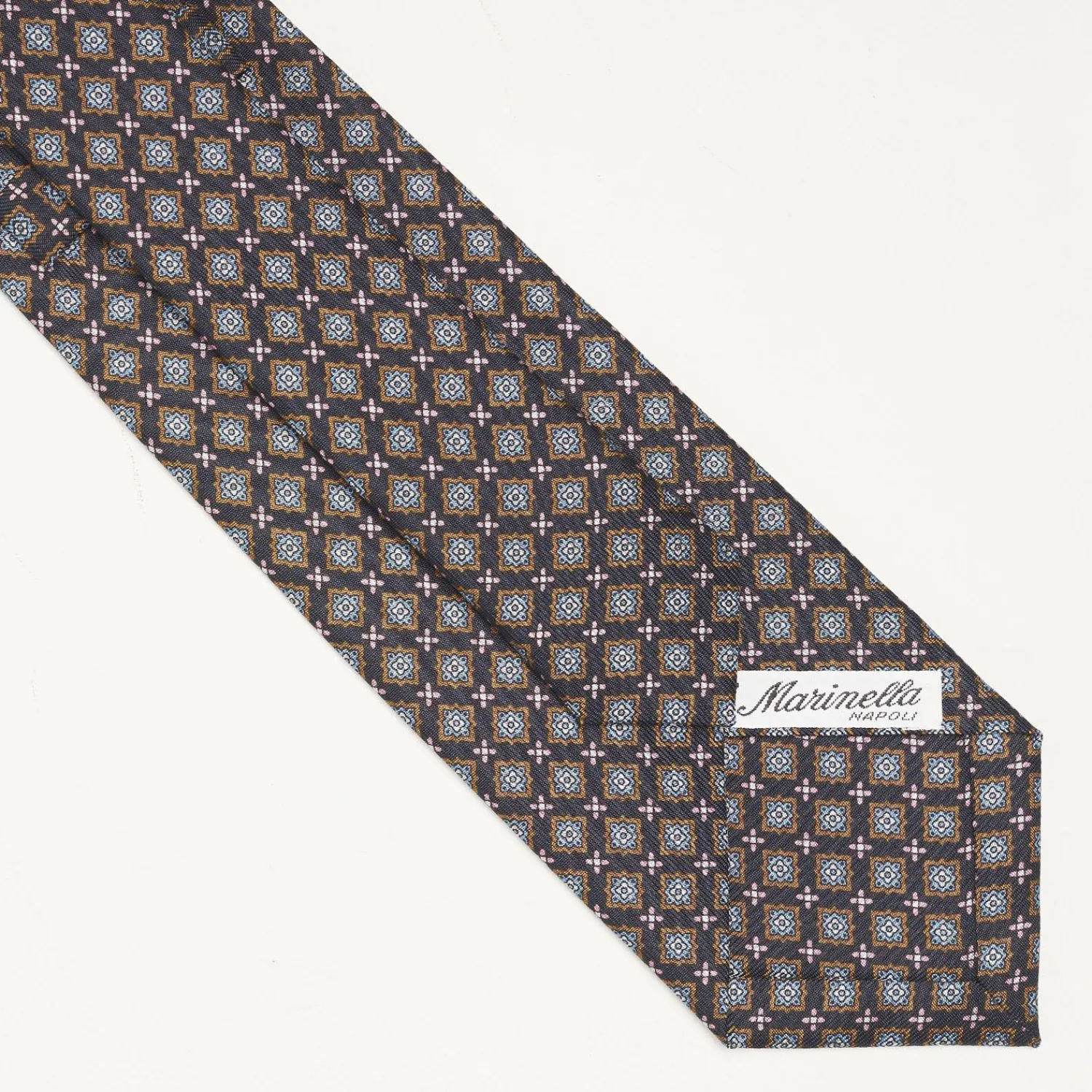 Dark Blue Sartorial Classic Silk Tie Large Flower Pattern>E.Marinella Online