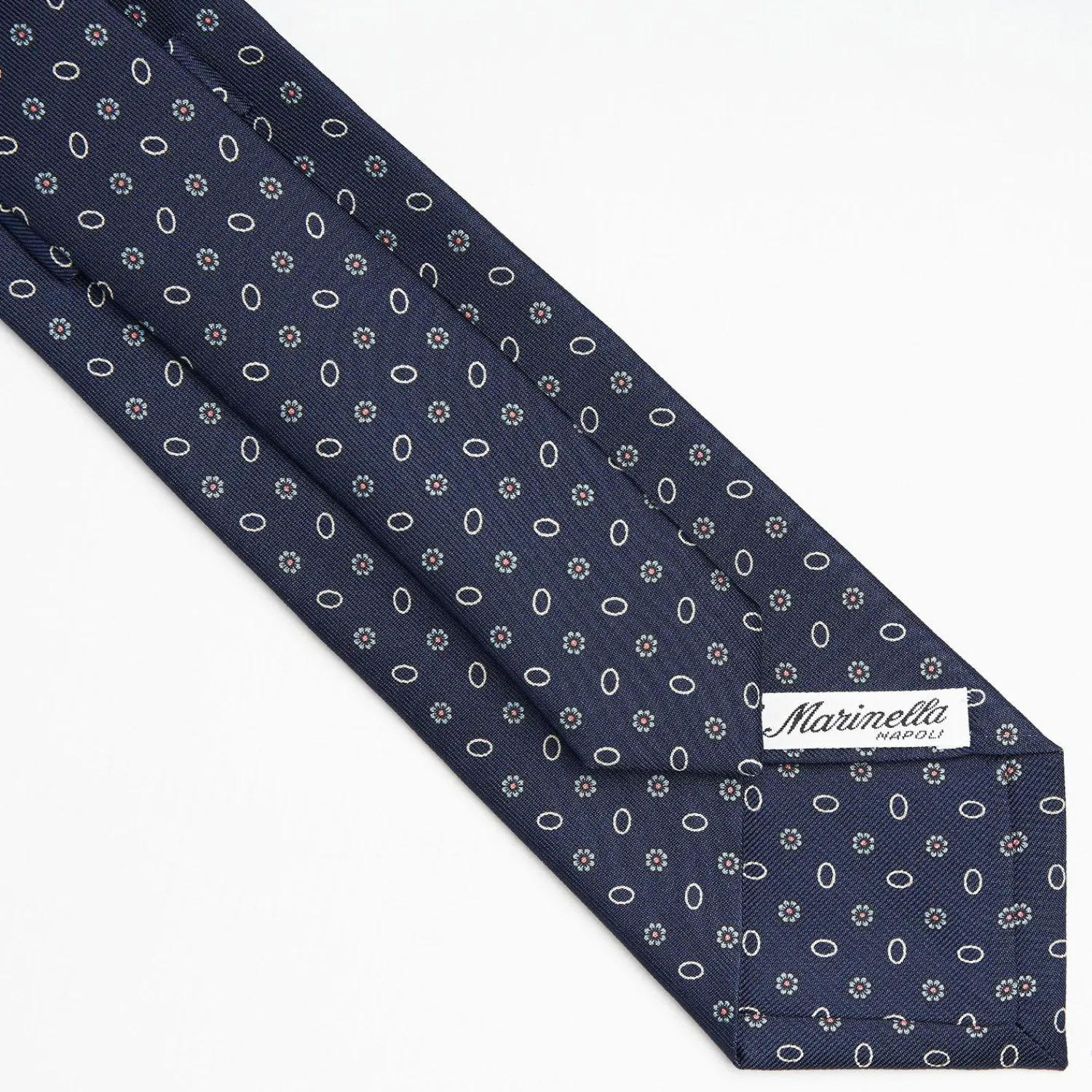 Dark Blue Sartorial Classic Silk Tie - Small Flower Pattern>E.Marinella Best Sale