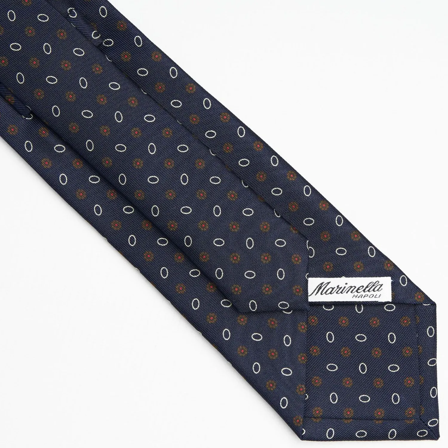 Dark Blue Sartorial Classic Silk Tie Small Flower Pattern>E.Marinella New