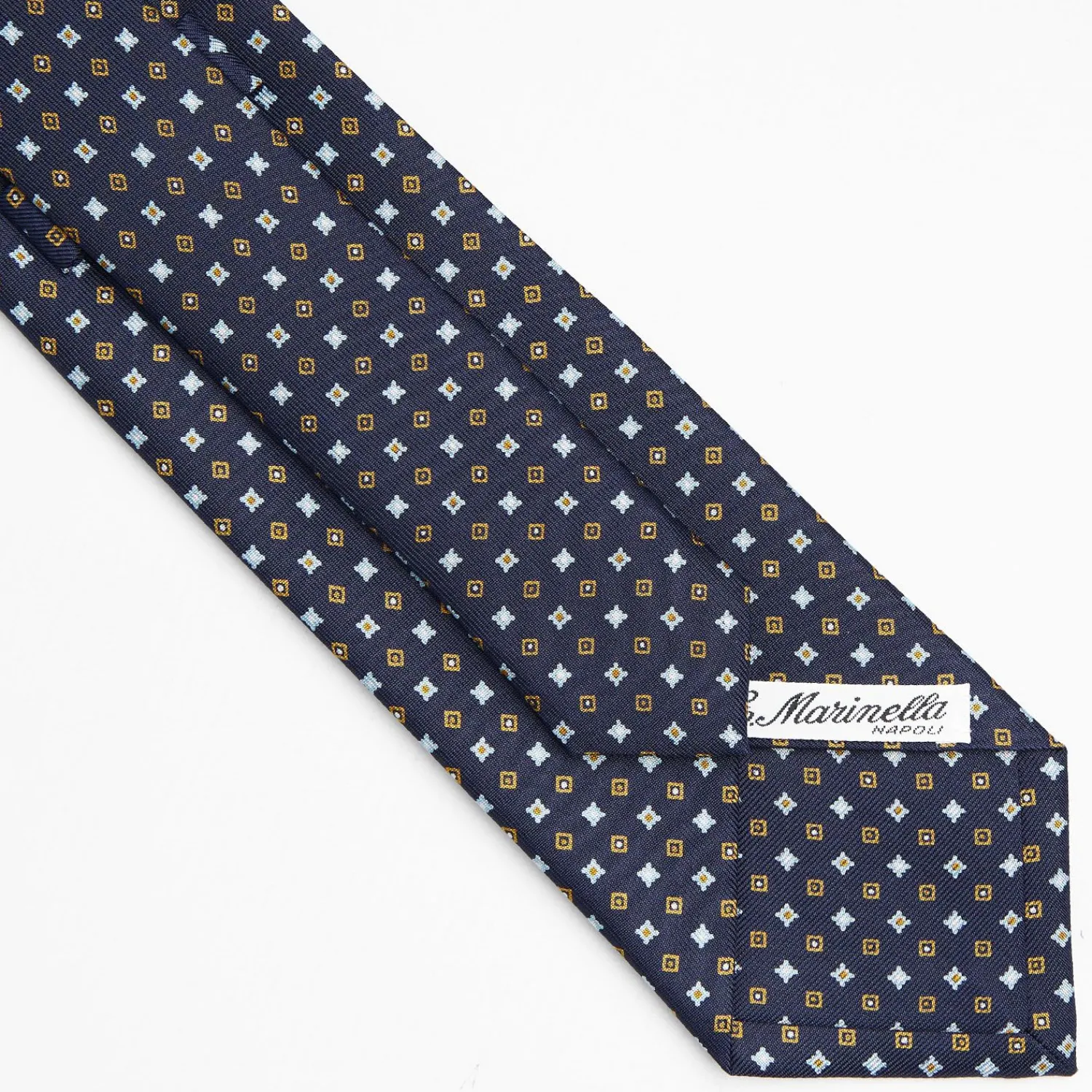 Dark Blue Sartorial Classic Silk Tie - Small Flower Pattern>E.Marinella Discount