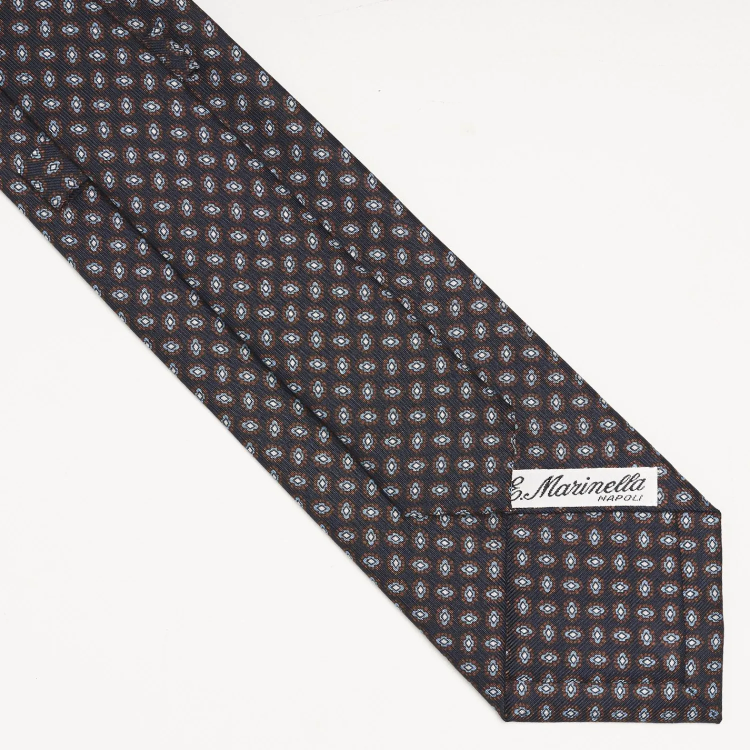 Dark Blue Sartorial Classic Silk Tie Small Geometric Pattern>E.Marinella Store
