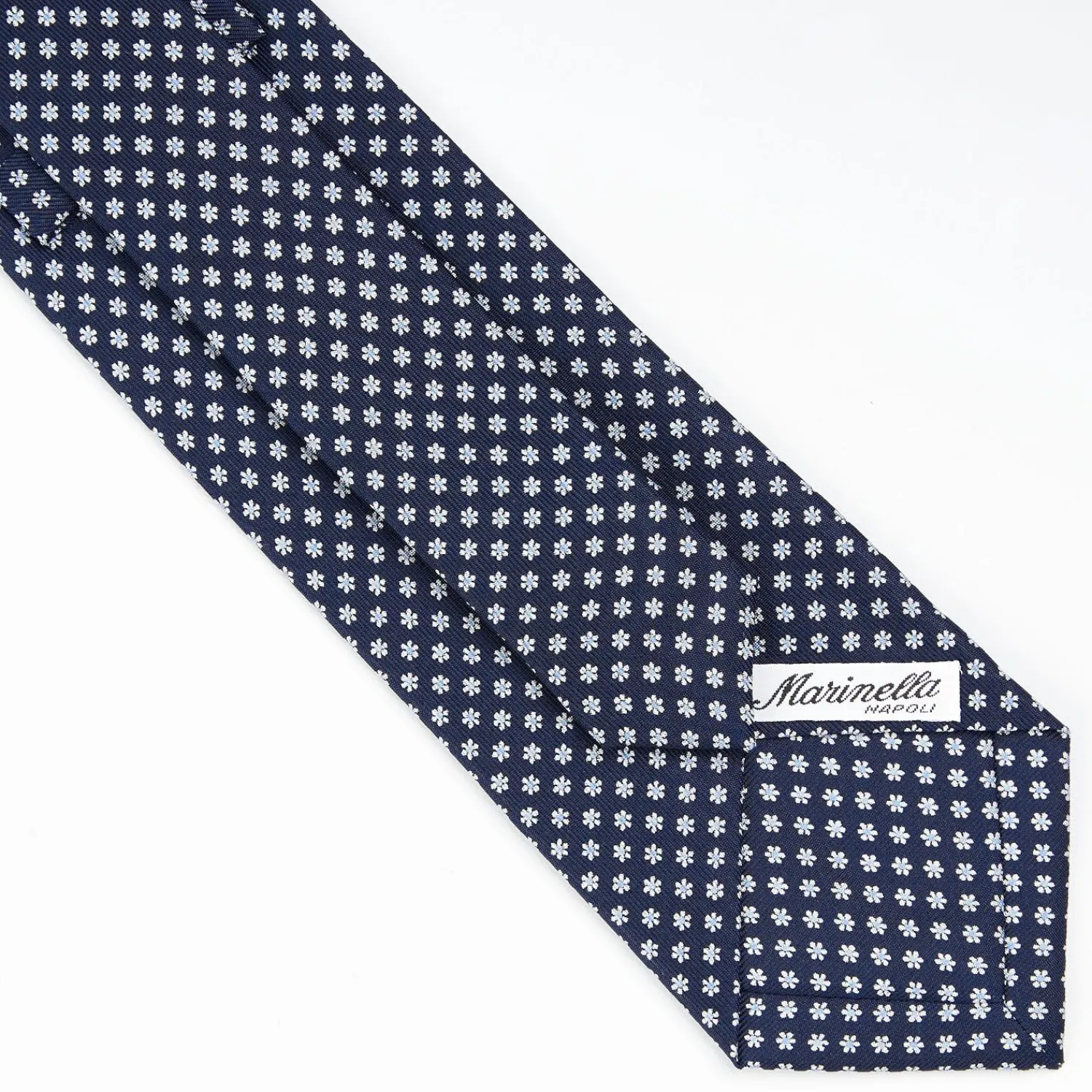 Dark Blue Sartorial Classic Silk Tie - Small Flower Pattern>E.Marinella New