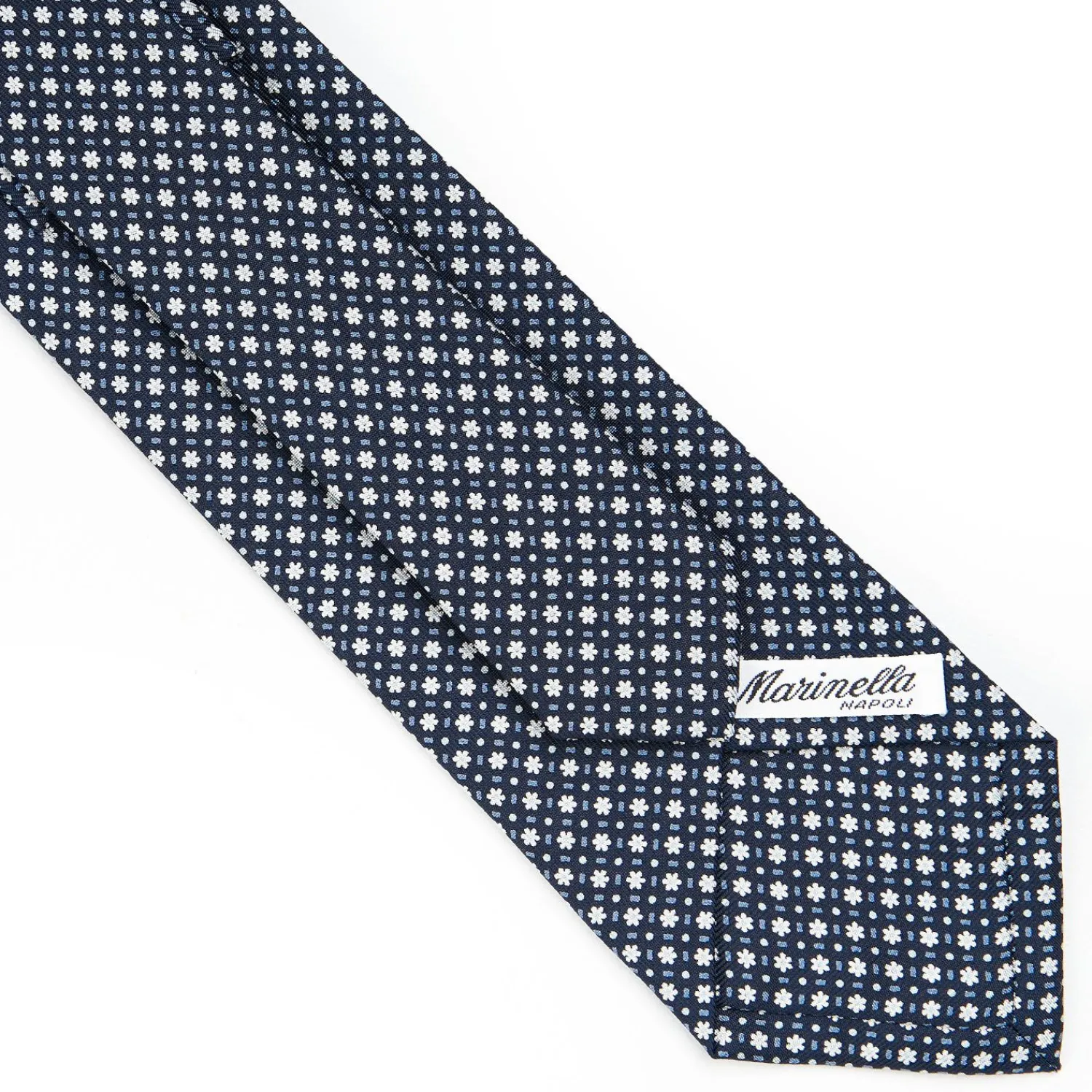 Dark Blue Sartorial Classic Silk Tie - Small Flower Pattern>E.Marinella Cheap
