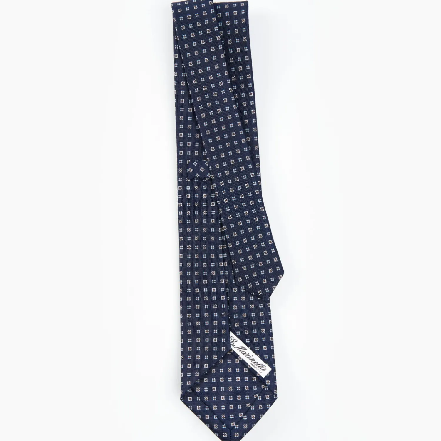Dark Blue Sartorial Classic Silk Tie - Small Flower Pattern>E.Marinella Store