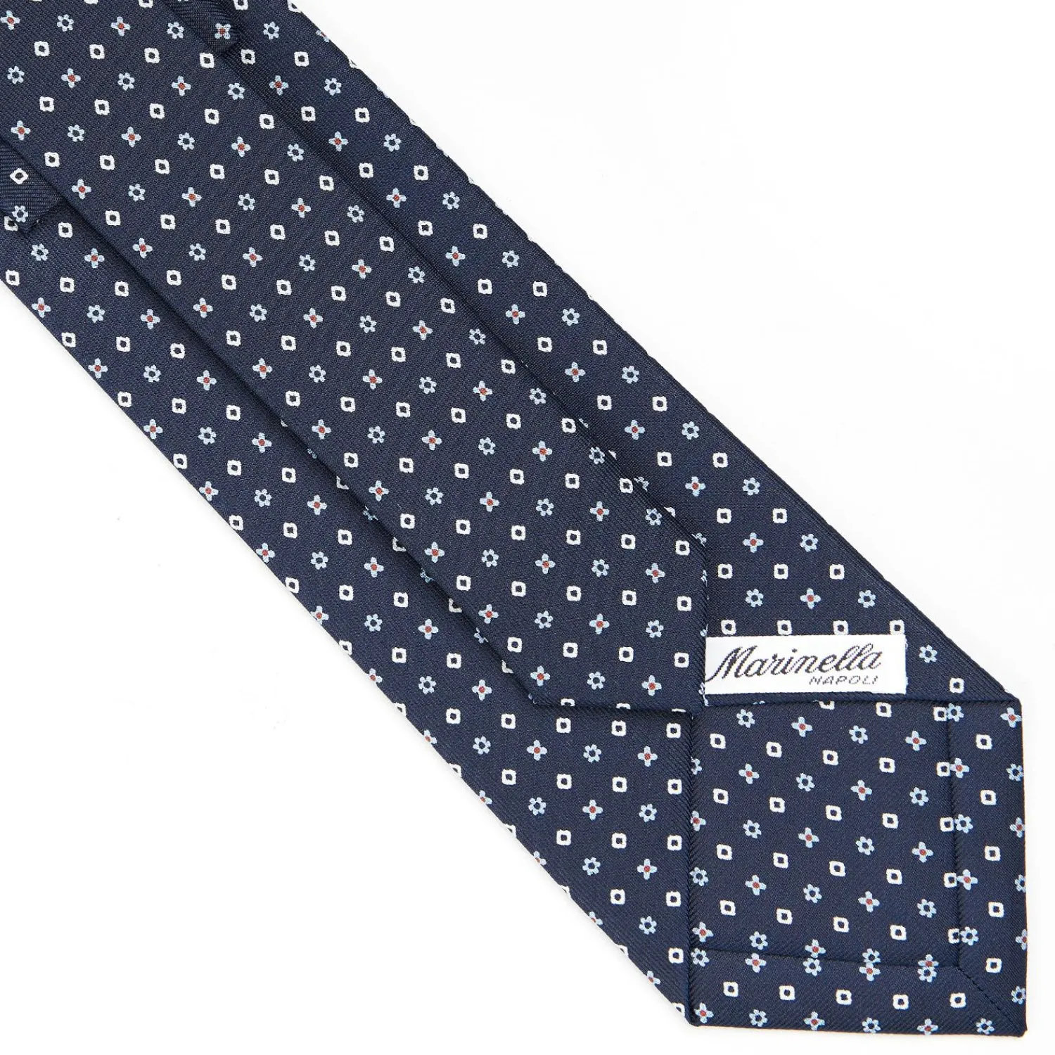Dark Blue Sartorial Classic Silk Tie - Small Flower Designs>E.Marinella Best