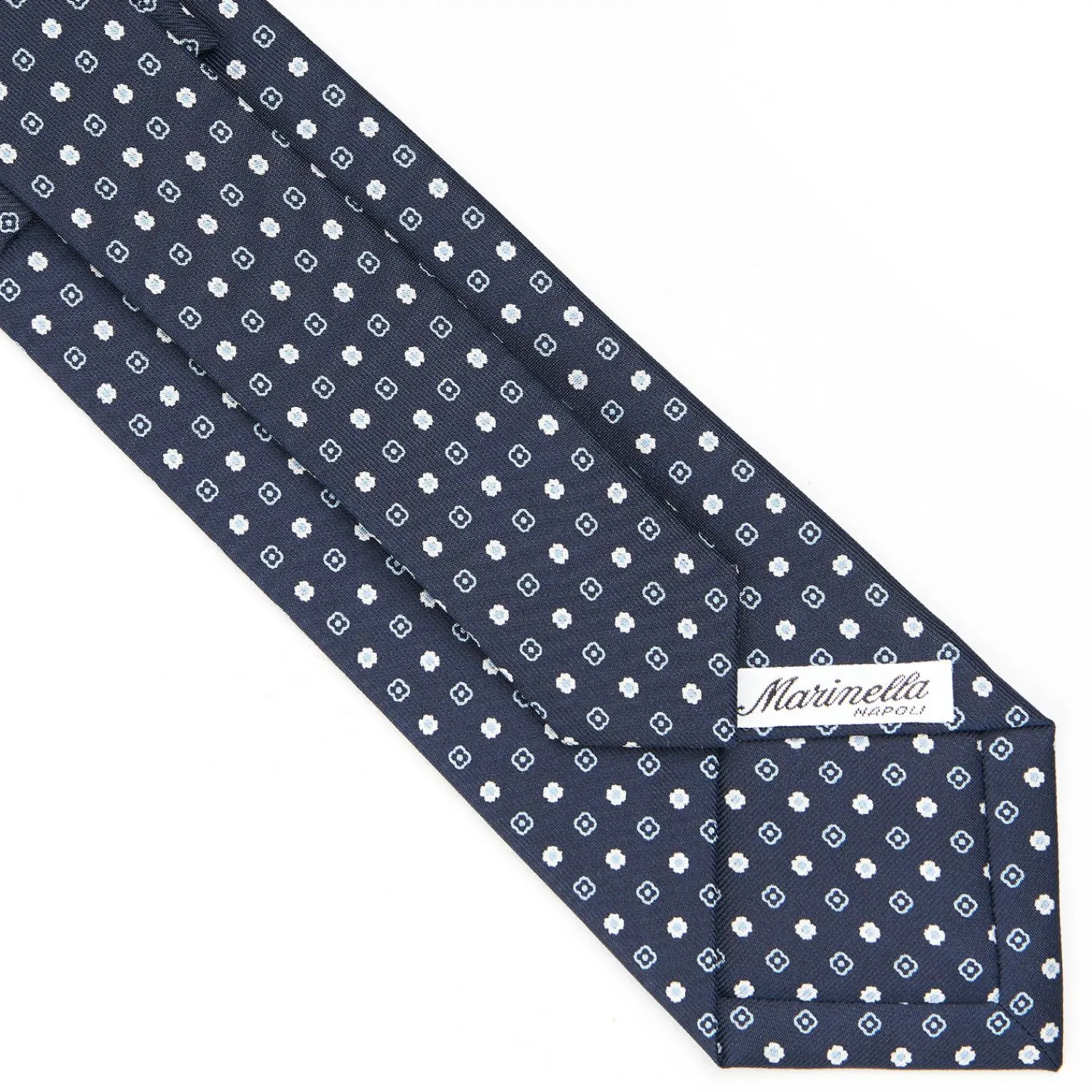 Dark Blue Sartorial Classic Silk Tie - Small Flower Designs>E.Marinella Cheap