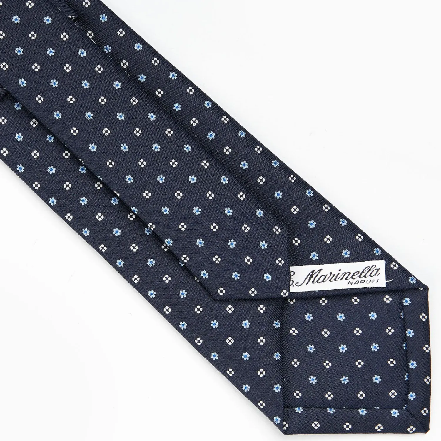 Dark Blue Sartorial Classic Silk Tie - Small Flower Pattern>E.Marinella Hot