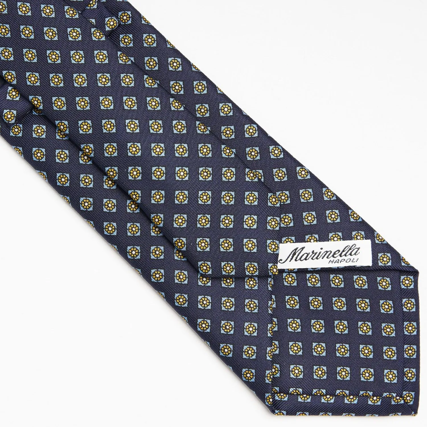 Dark Blue Sartorial Classic Silk Tie Large Flower Pattern>E.Marinella Shop