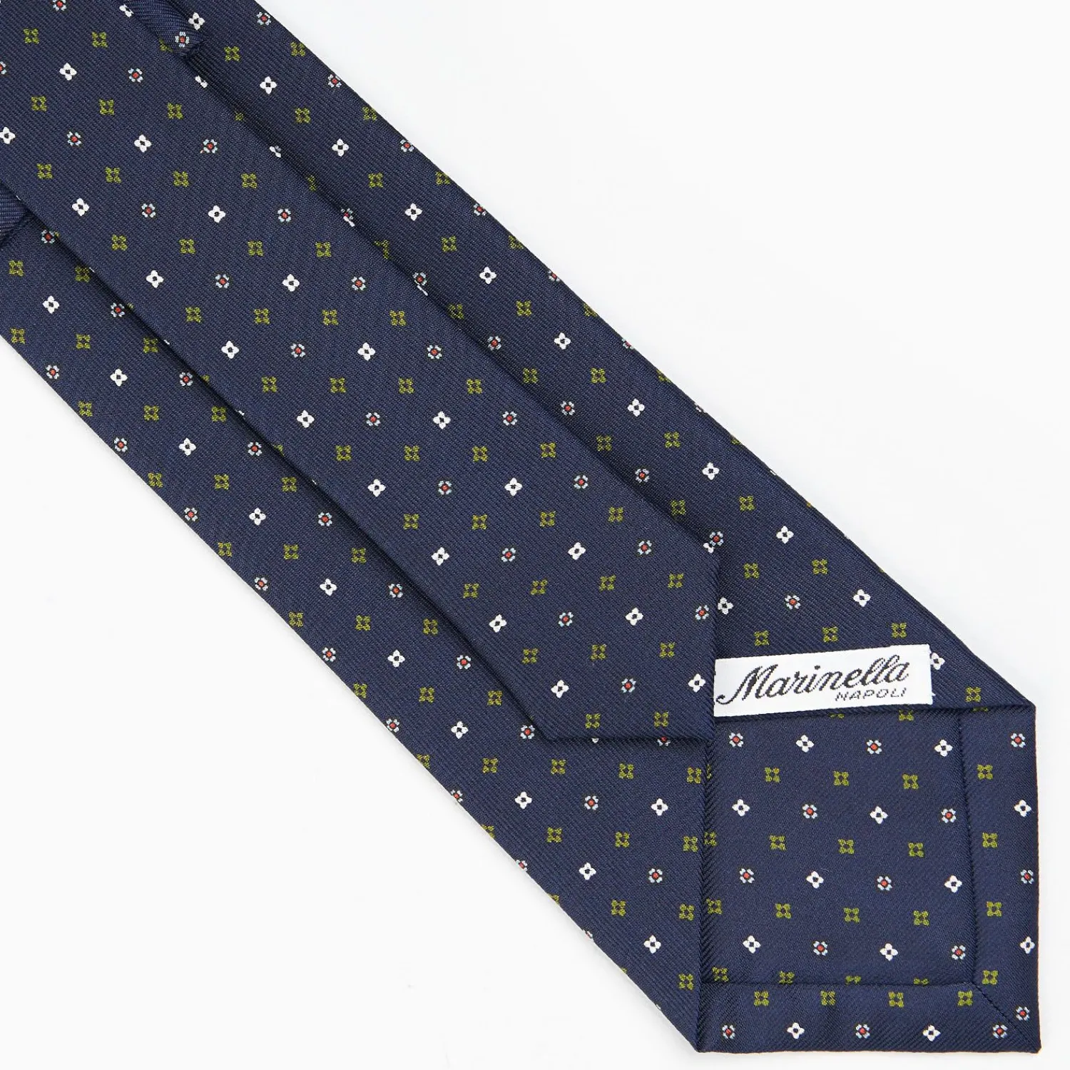 Dark Blue Sartorial Classic Silk Tie - Small Flower Pattern>E.Marinella Fashion
