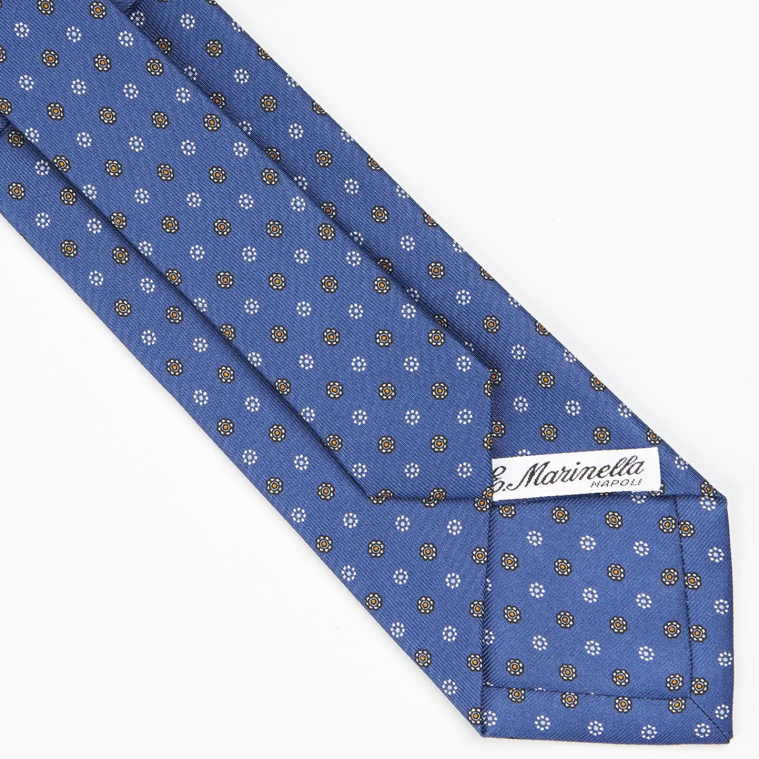 Dark Blue Sartorial Classic Silk Tie - Small Flower Pattern>E.Marinella Best Sale
