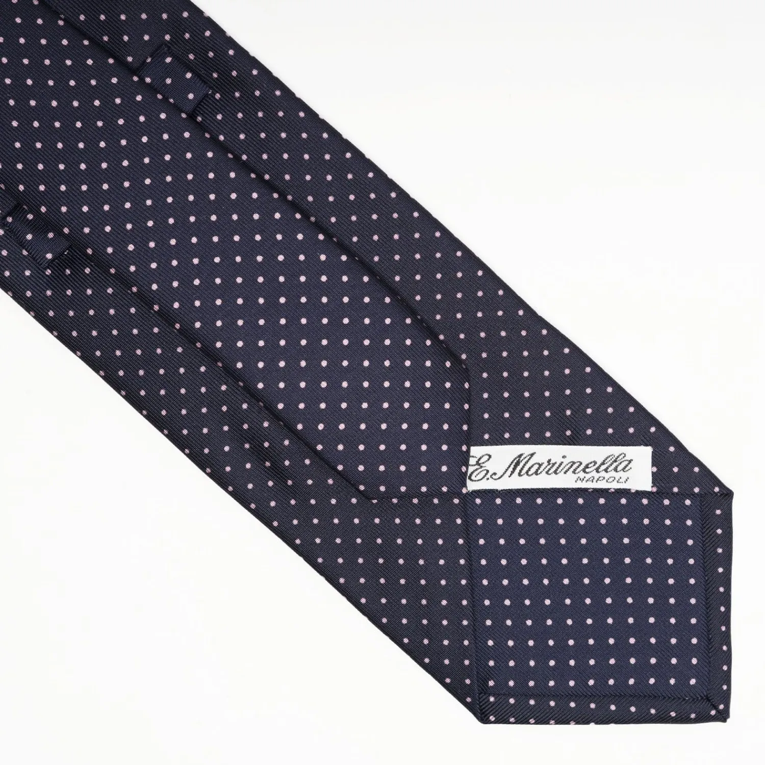 Dark Blue Sartorial Classic Silk Tie Polka Dot Pattern>E.Marinella Outlet
