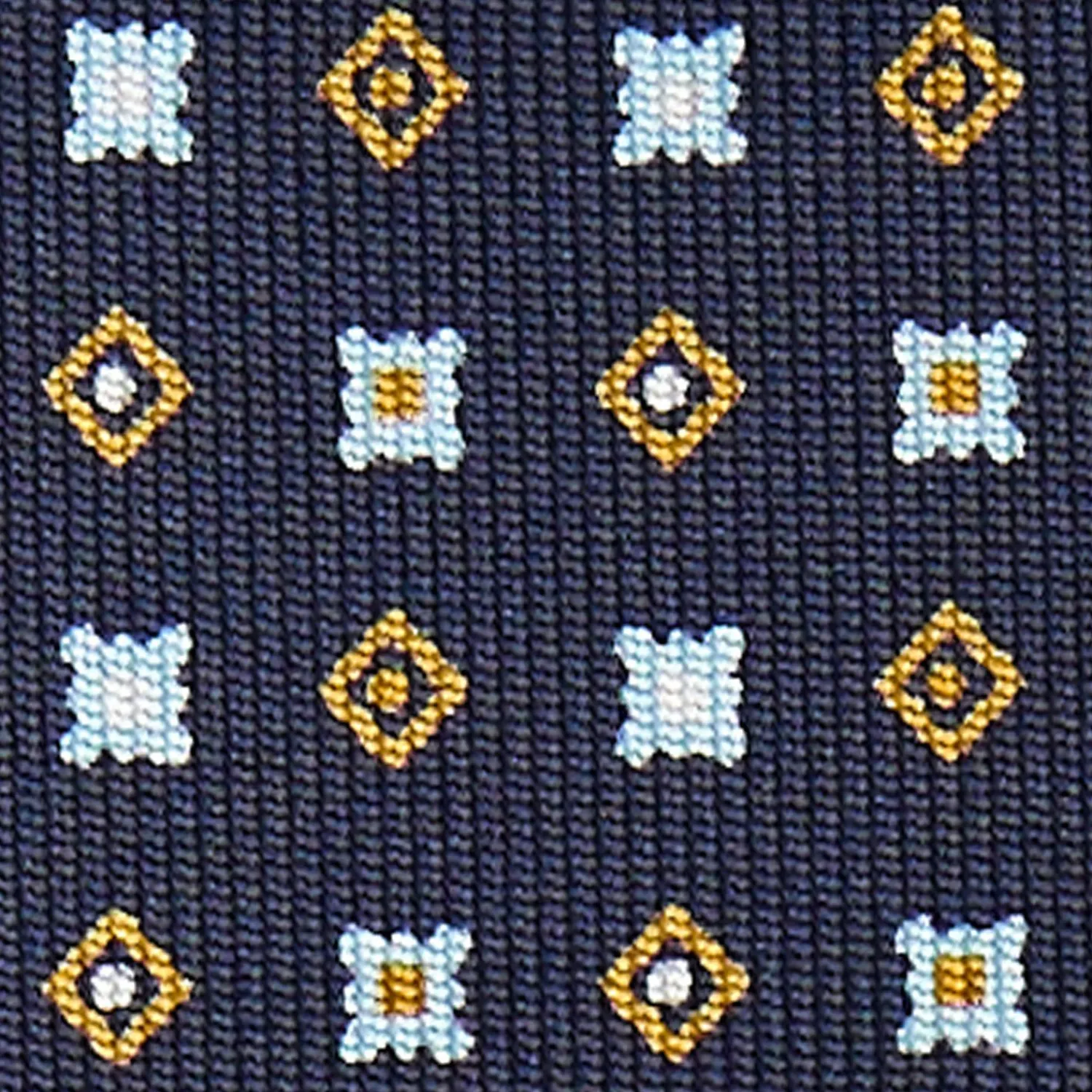 Dark Blue Sartorial Classic Silk Tie - Small Flower Pattern>E.Marinella Discount