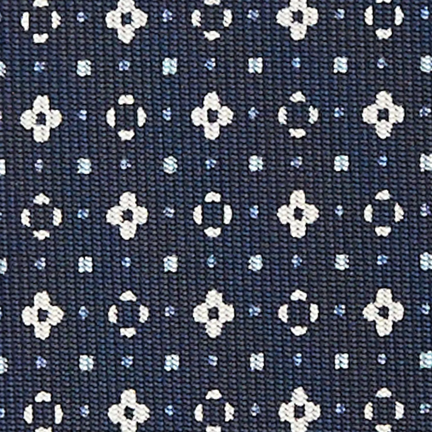 Dark Blue Sartorial Classic Silk Tie - Small Flower Pattern>E.Marinella Fashion