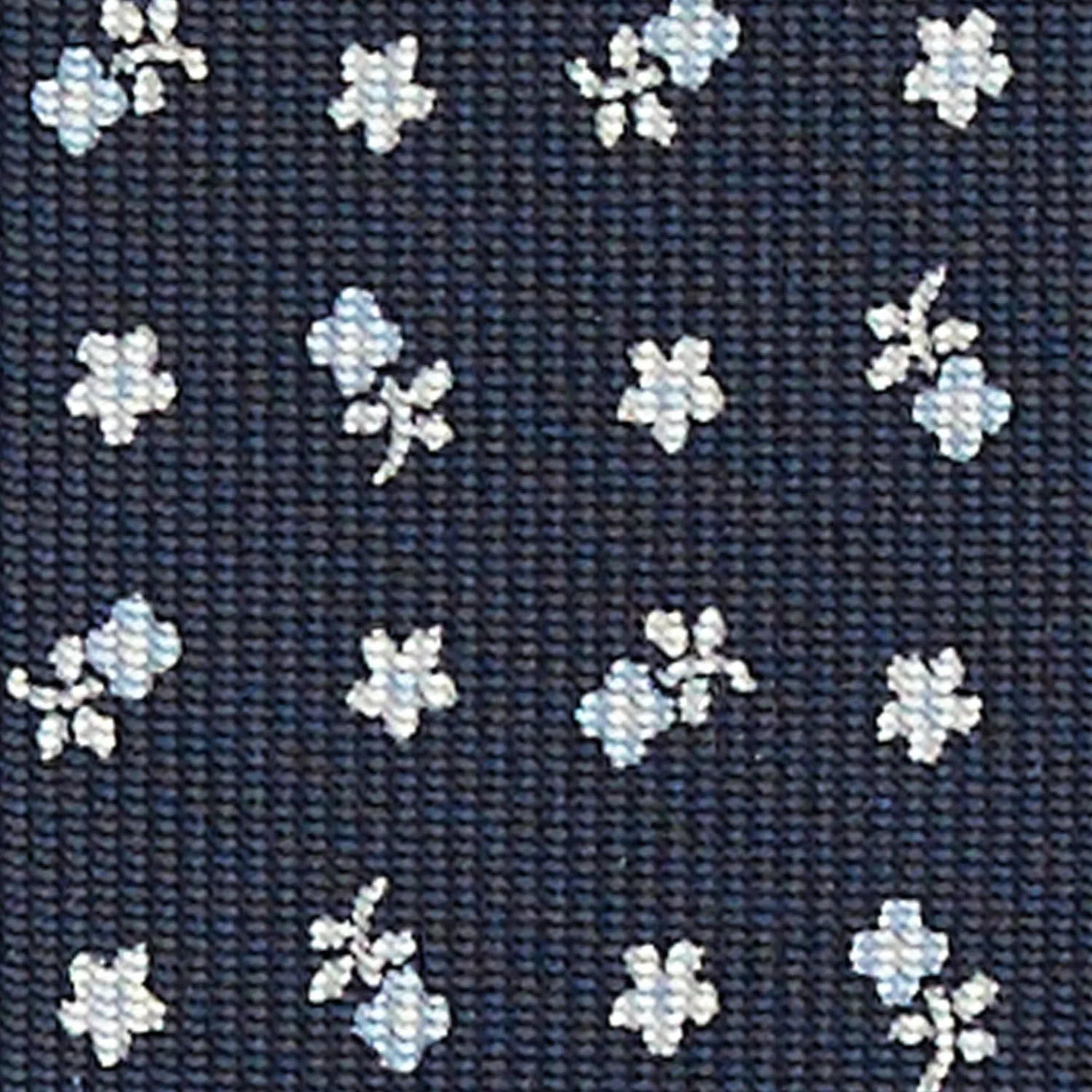 Dark Blue Sartorial Classic Silk Tie - Small Flower Pattern>E.Marinella Clearance
