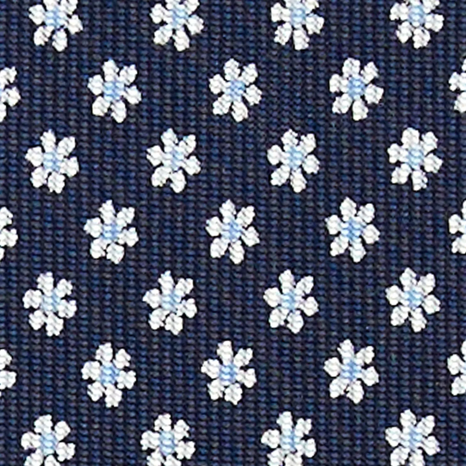 Dark Blue Sartorial Classic Silk Tie - Small Flower Pattern>E.Marinella New