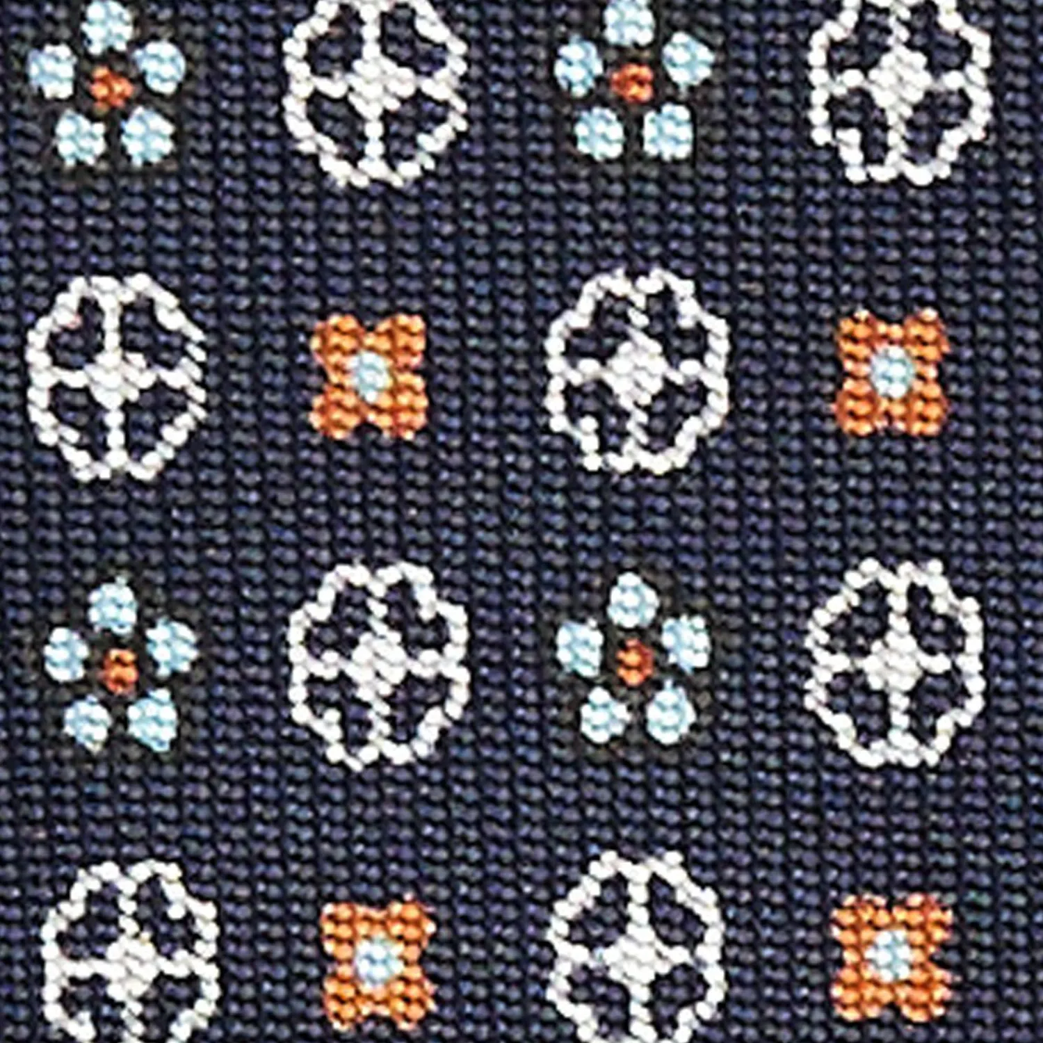 Dark Blue Sartorial Classic Silk Tie Small Flower Pattern>E.Marinella Cheap