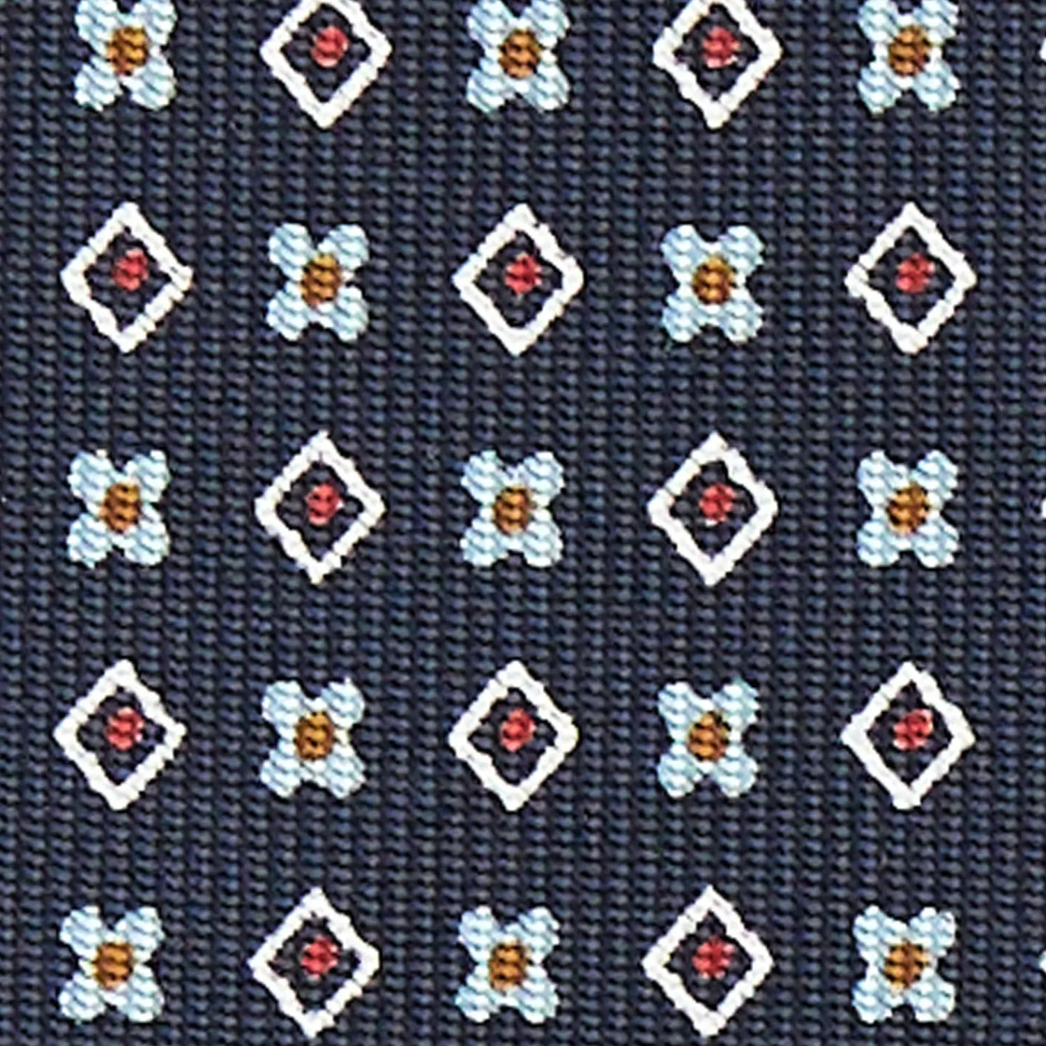 Dark Blue Sartorial Classic Silk Tie - Small Flower Pattern>E.Marinella Cheap