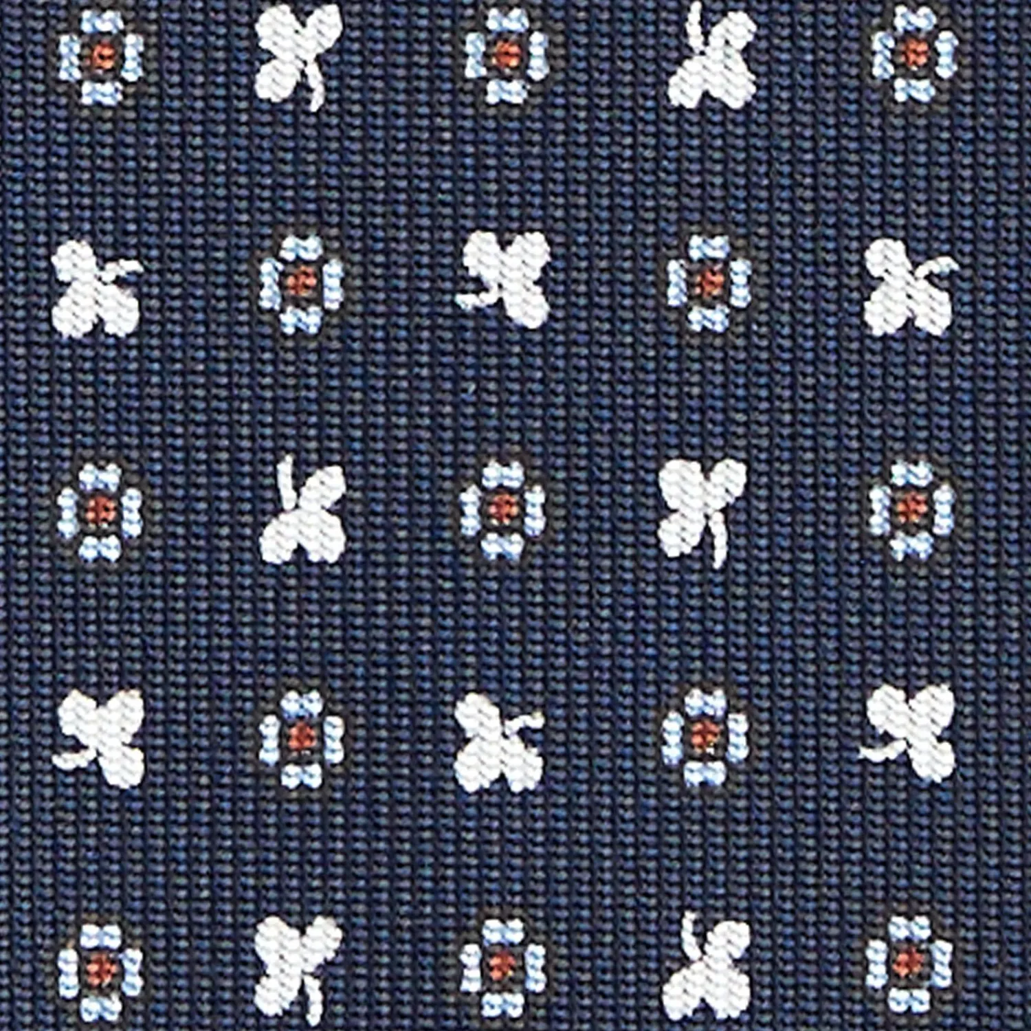 Dark Blue Sartorial Classic Silk Tie - Small Flower Designs>E.Marinella Cheap