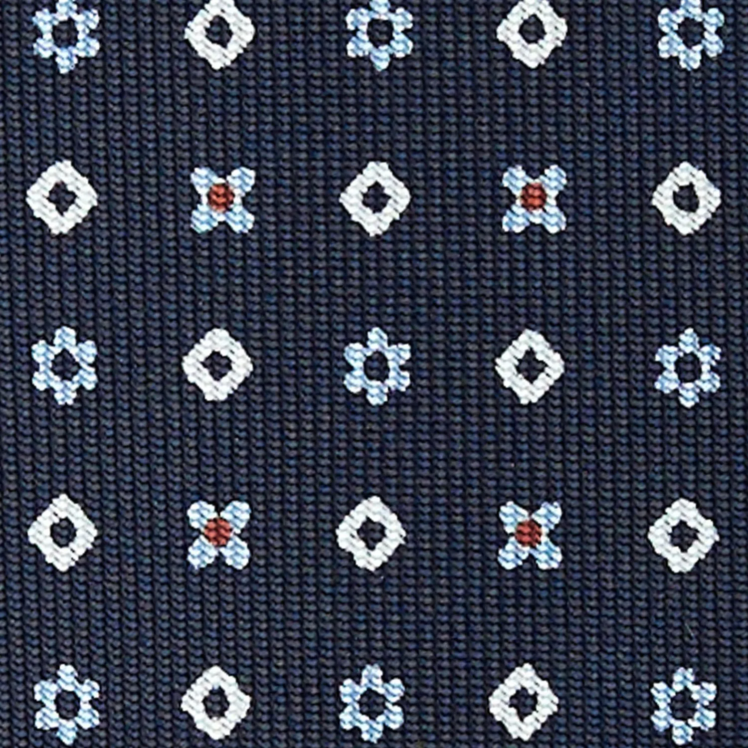 Dark Blue Sartorial Classic Silk Tie - Small Flower Designs>E.Marinella Best