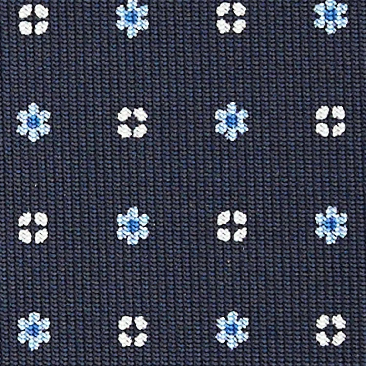 Dark Blue Sartorial Classic Silk Tie - Small Flower Pattern>E.Marinella Hot