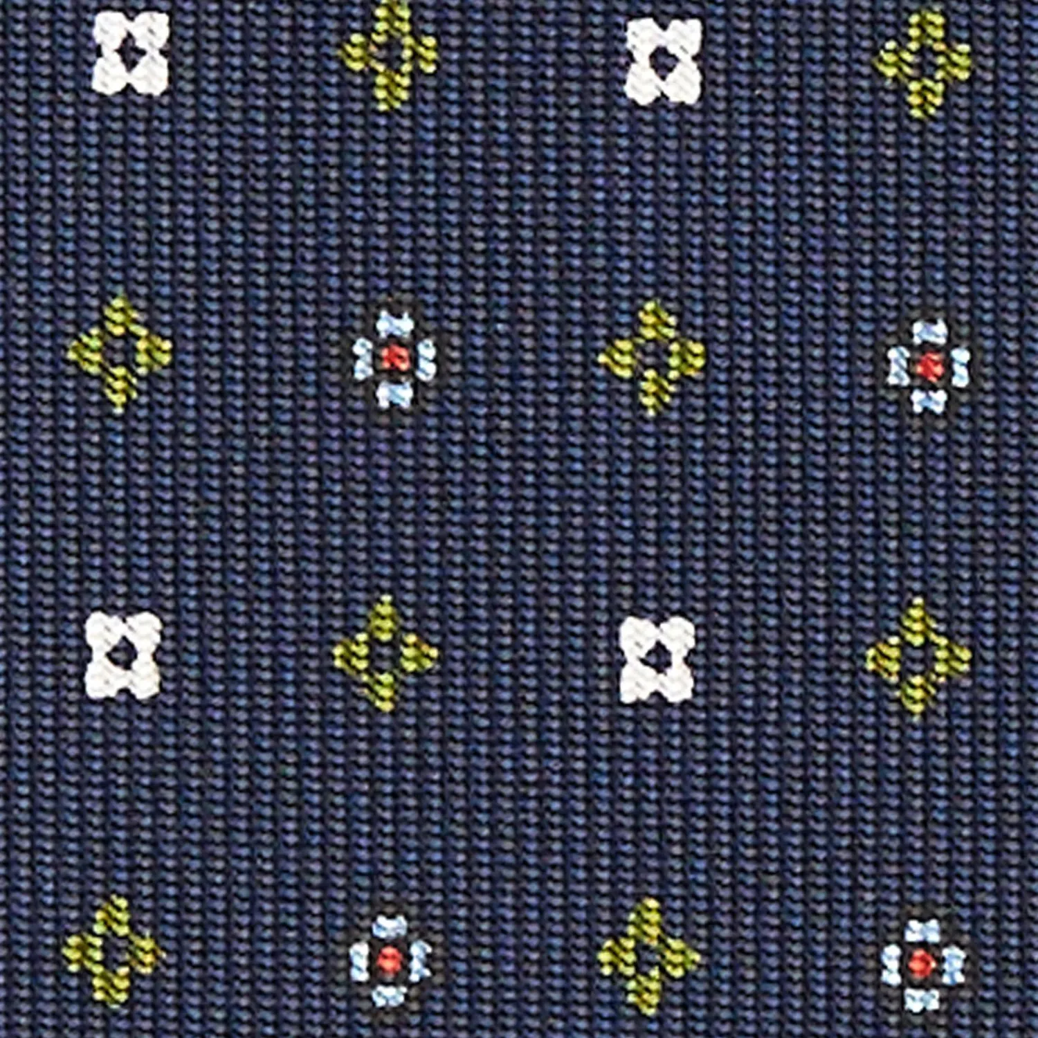 Dark Blue Sartorial Classic Silk Tie - Small Flower Pattern>E.Marinella Fashion