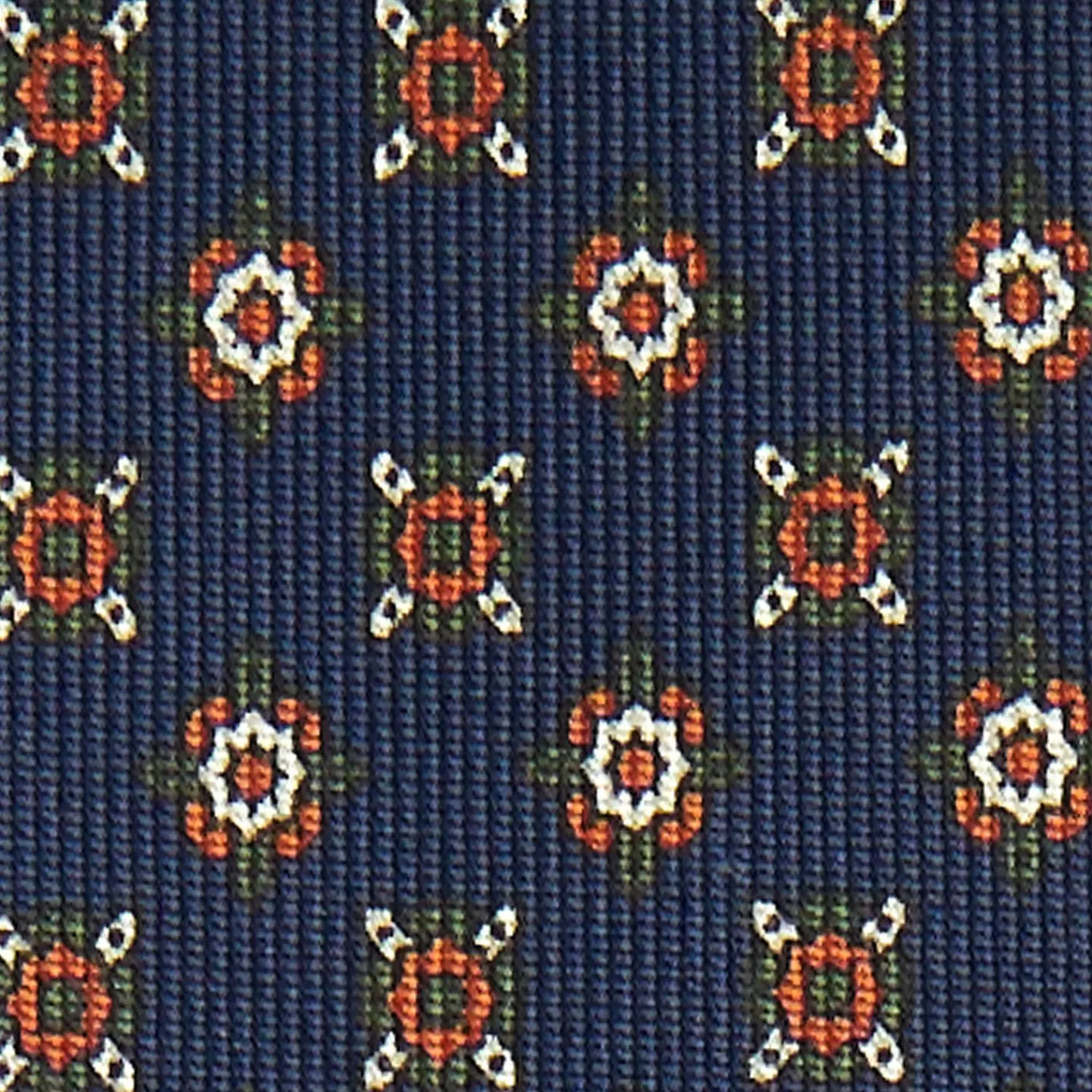 Dark Blue Sartorial Classic Silk Tie Large Flower Pattern>E.Marinella Hot