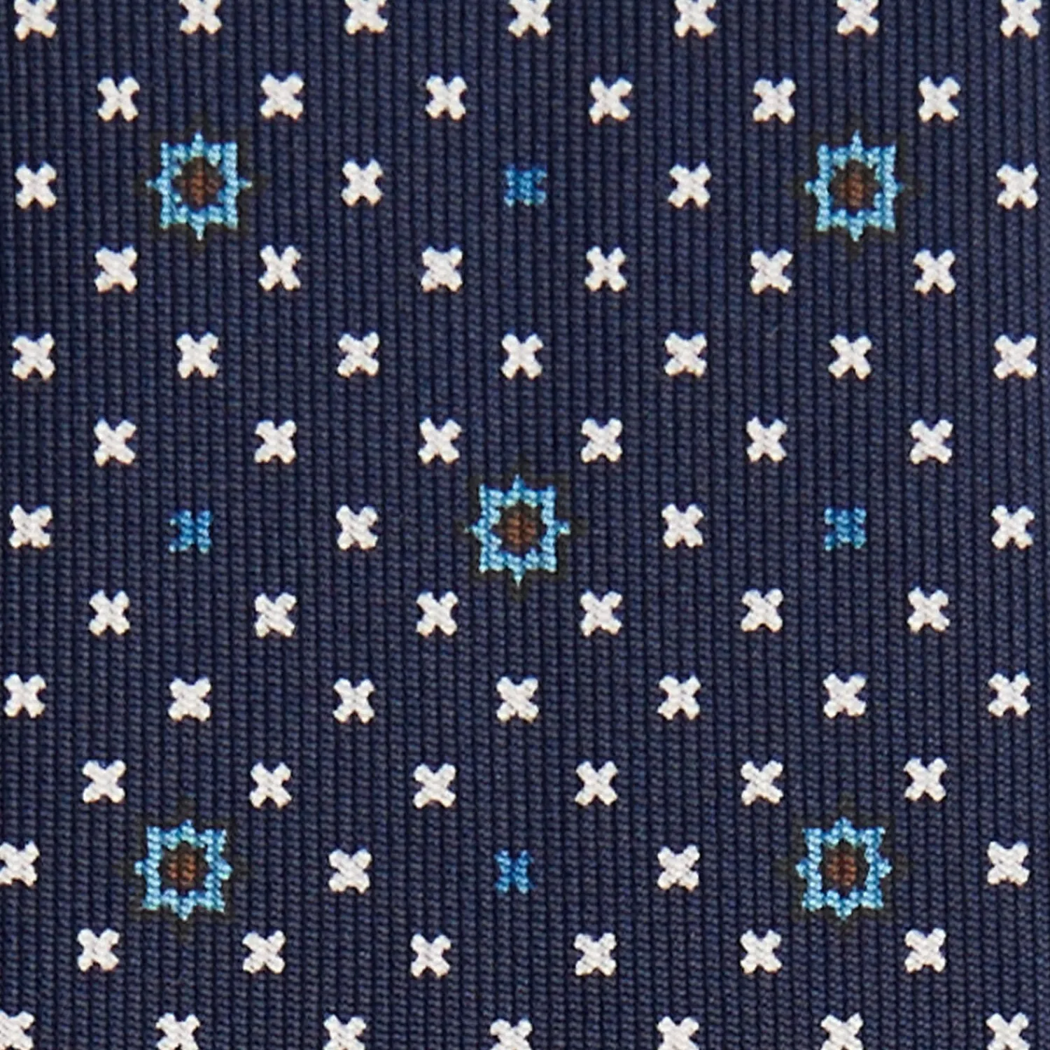 Dark Blue Sartorial Classic Silk Tie Small Flower Pattern>E.Marinella Store
