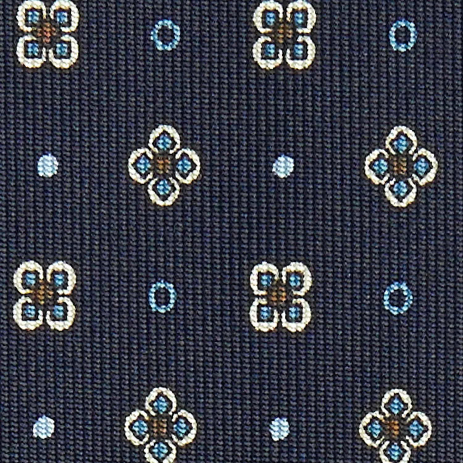 Dark Blue Sartorial Classic Silk Tie Large Flower Pattern>E.Marinella Best Sale