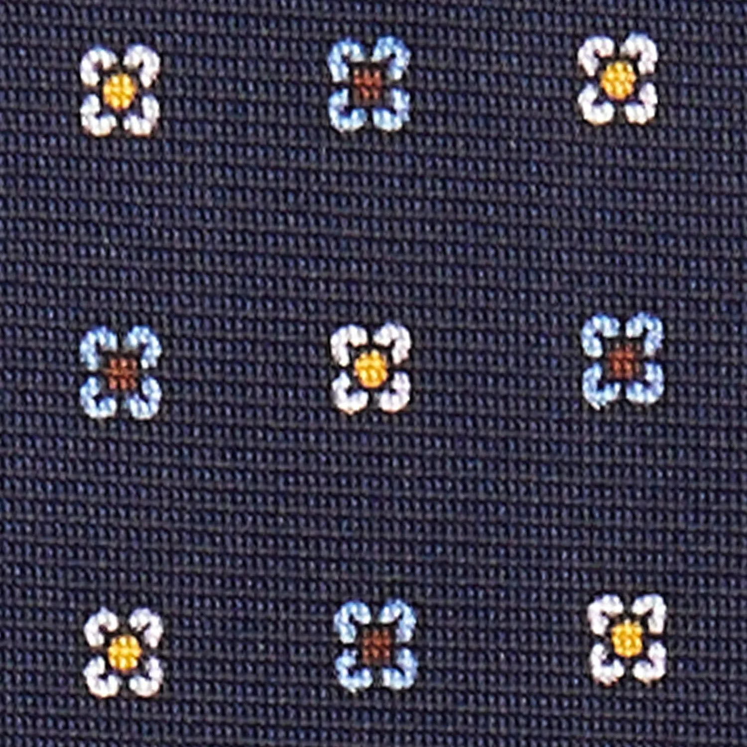 Dark Blue Sartorial Classic Silk Tie Small Flower Pattern>E.Marinella Outlet