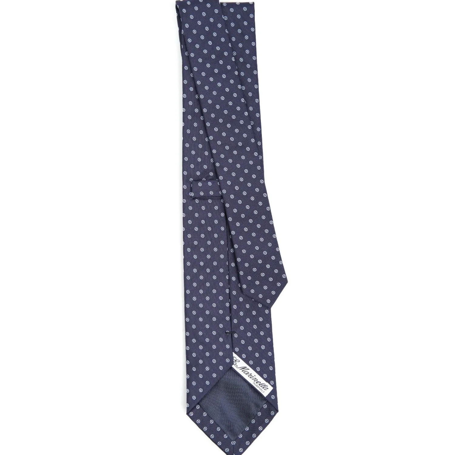 Dark Blue Sartorial Jacquard Silk Tie - Small Geometric Pattern>E.Marinella Online