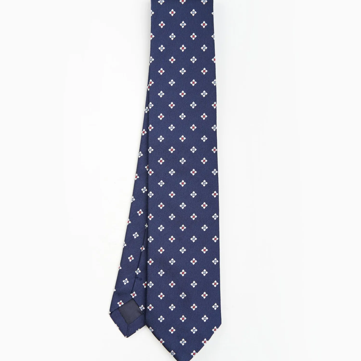 Dark Blue Sartorial Jacquard Silk Tie - Large Flower Pattern>E.Marinella Cheap