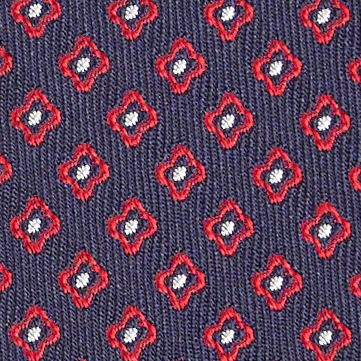 Dark Blue Sartorial Jacquard Silk Tie - Small Geometric Pattern>E.Marinella New