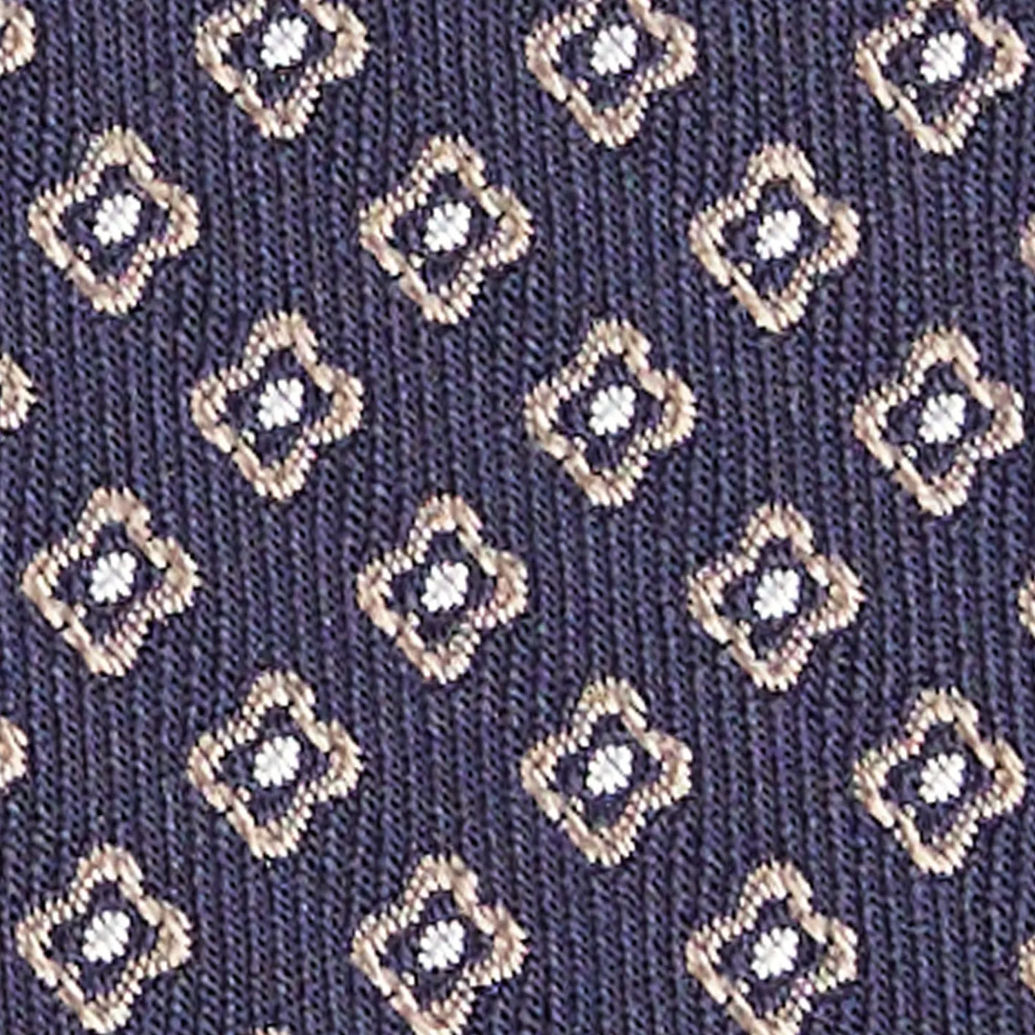 Dark Blue Sartorial Jacquard Silk Tie - Small Geometric Pattern>E.Marinella Online
