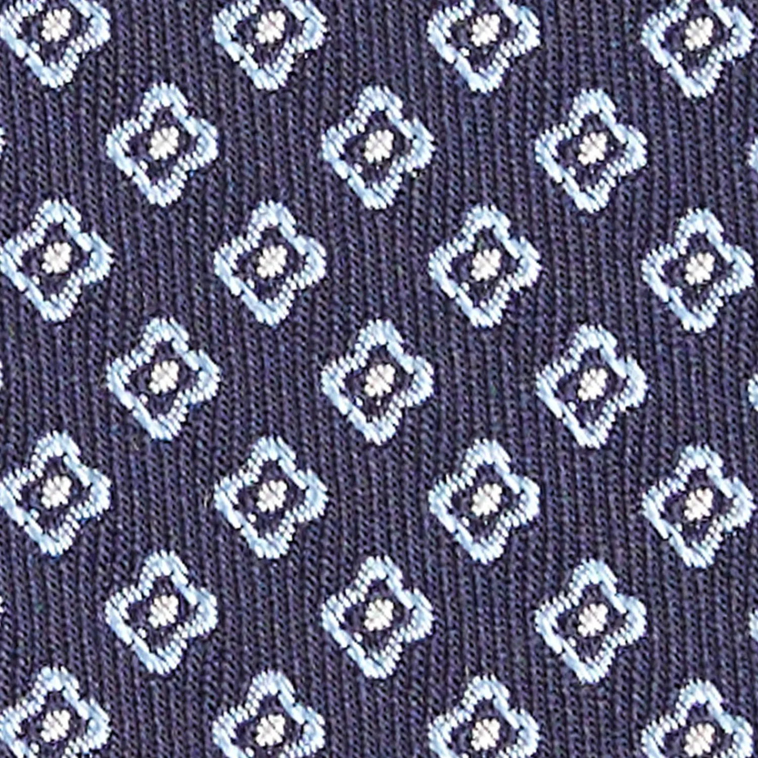 Dark Blue Sartorial Jacquard Silk Tie - Small Geometric Pattern>E.Marinella Best Sale