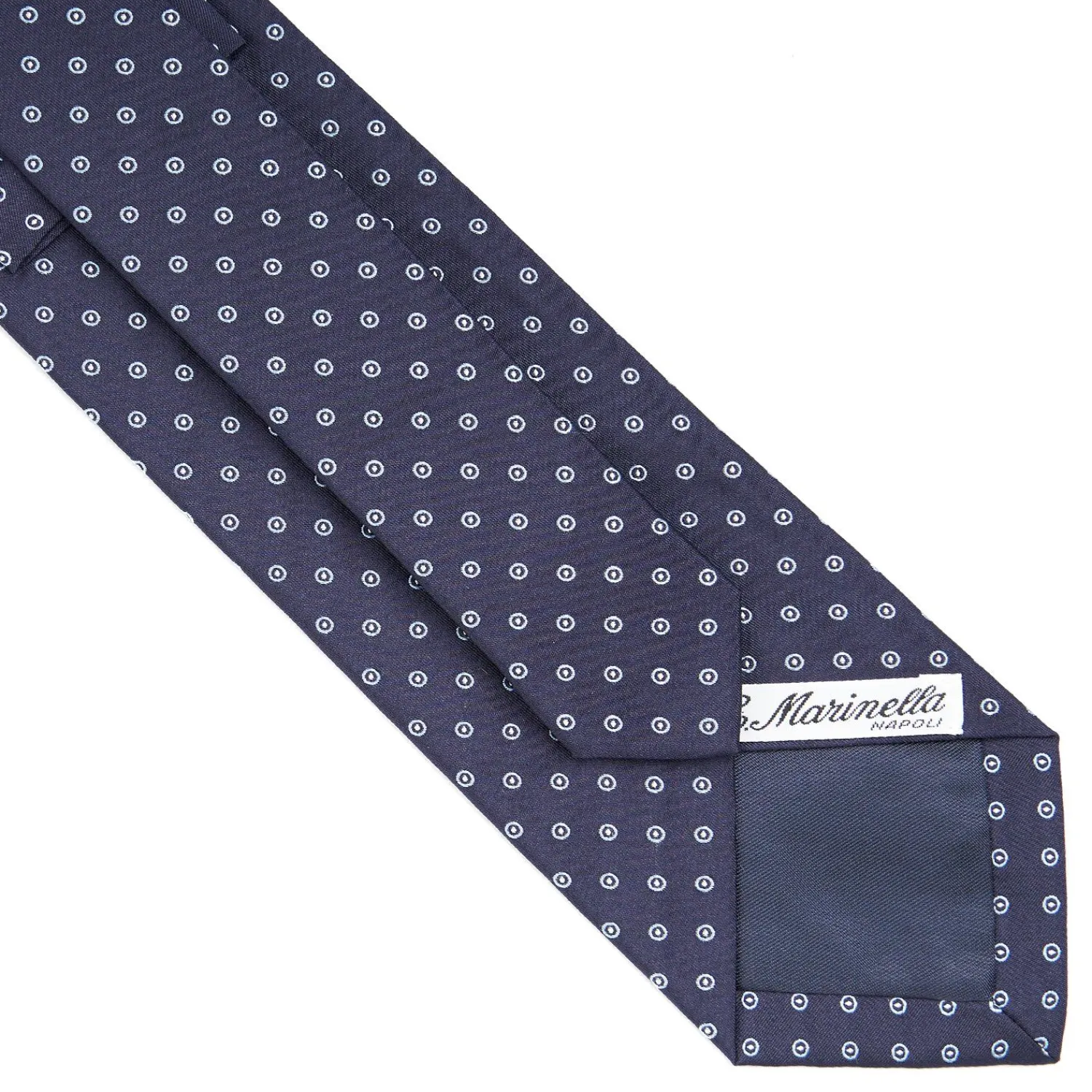 Dark Blue Sartorial Jacquard Silk Tie - Small Geometric Pattern>E.Marinella Online