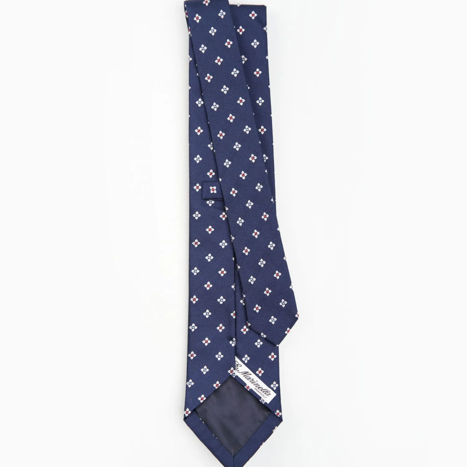 Dark Blue Sartorial Jacquard Silk Tie - Large Flower Pattern>E.Marinella Cheap
