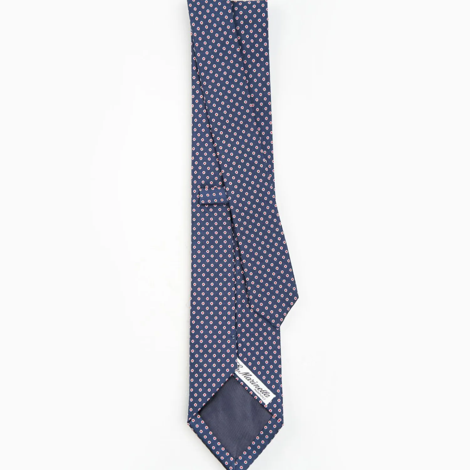 Dark Blue Sartorial Jacquard Silk Tie - Small Geometric Designs>E.Marinella Shop