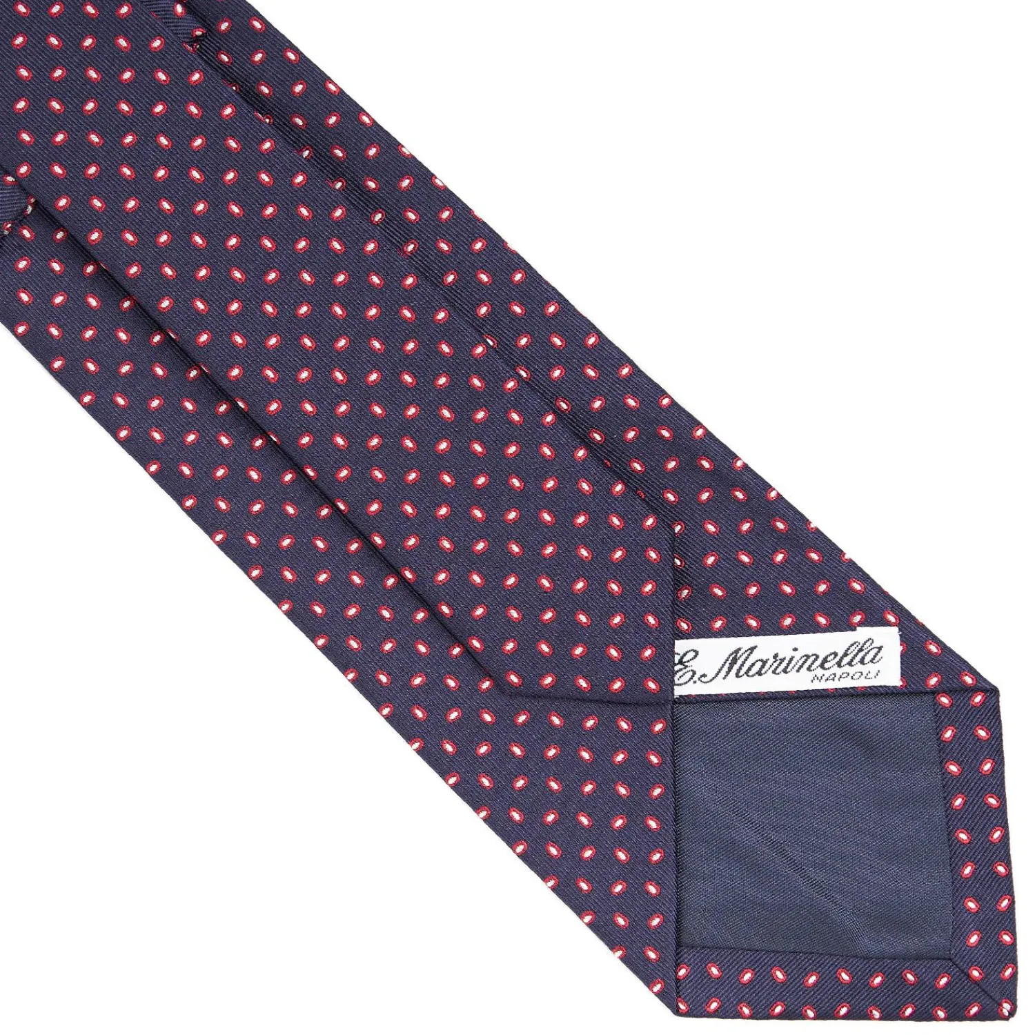 Dark Blue Sartorial Jacquard Silk Tie - Small Geometric Pattern>E.Marinella Cheap