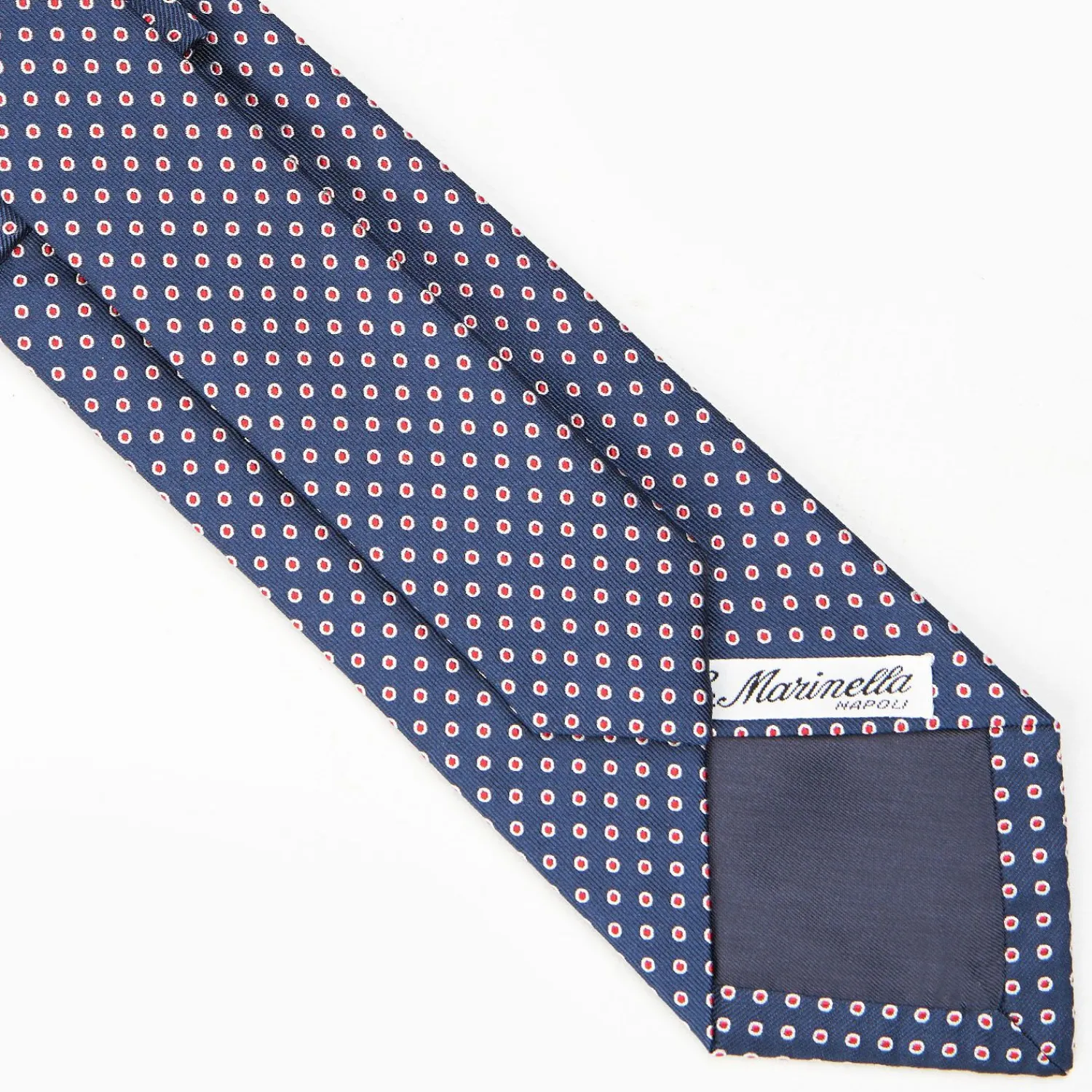Dark Blue Sartorial Jacquard Silk Tie - Small Geometric Designs>E.Marinella Shop