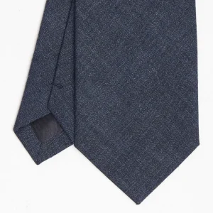Dark Blue Sartorial Linen Tie Solid Color>E.Marinella Outlet
