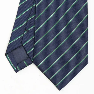 Dark Blue Sartorial Striped Tie>E.Marinella Fashion